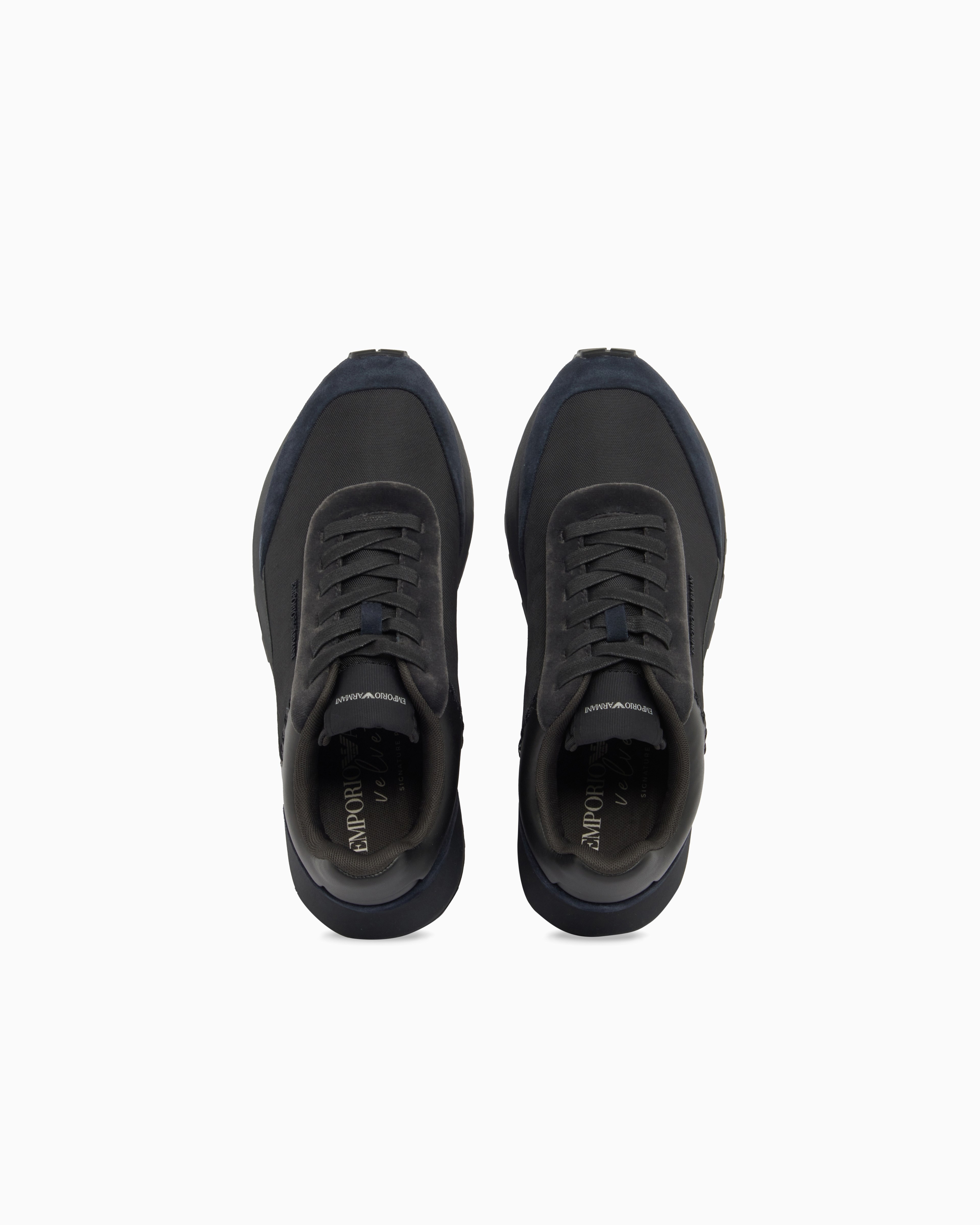 Emporio Armani Emporıo Armani Erkek Nefes Alabilen File ve Süet Detaylı Rahat Tabanlı Siyah Sneaker EM004839 AF29491-MZ312