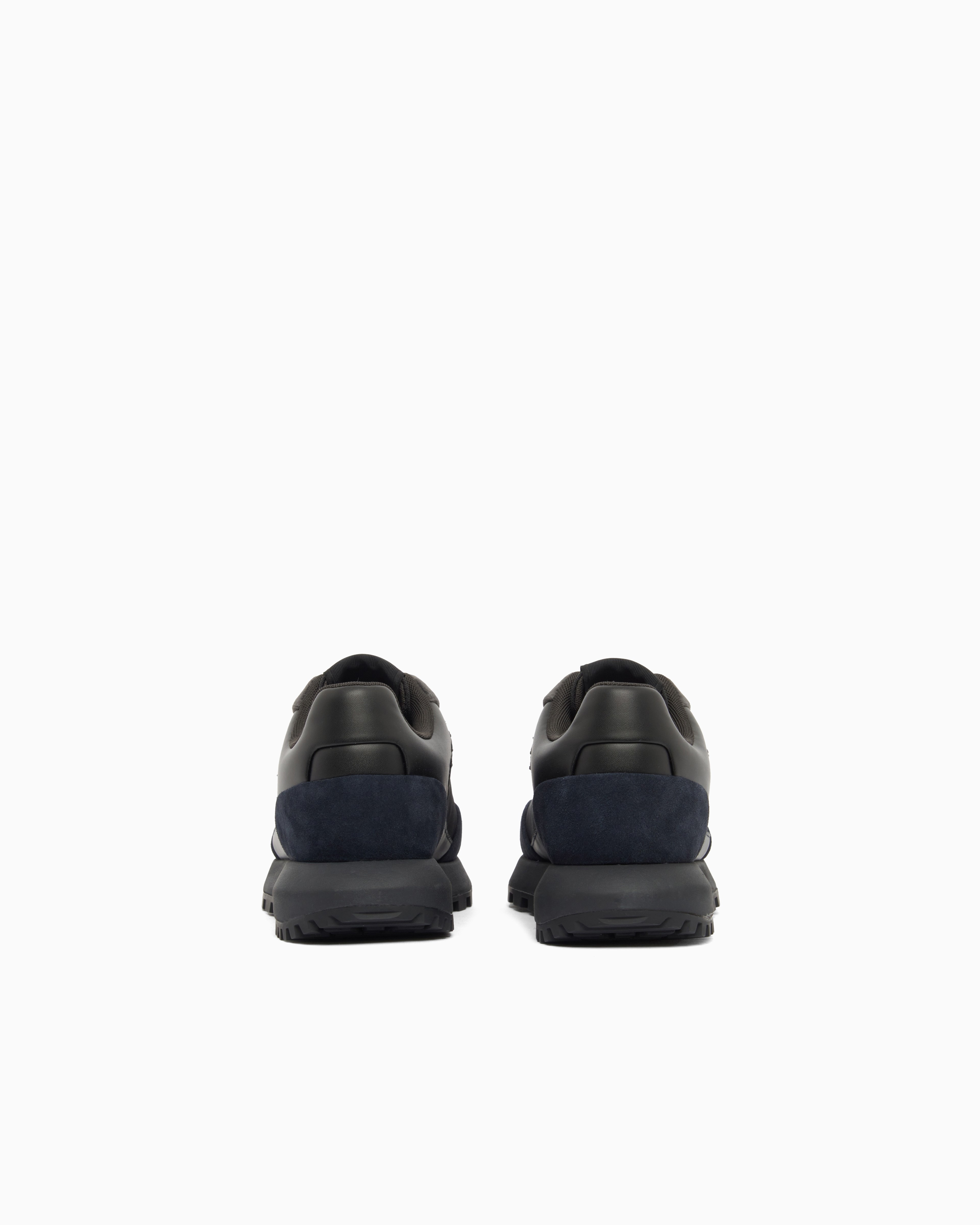 Emporio Armani Emporıo Armani Erkek Nefes Alabilen File ve Süet Detaylı Rahat Tabanlı Siyah Sneaker EM004839 AF29491-MZ312