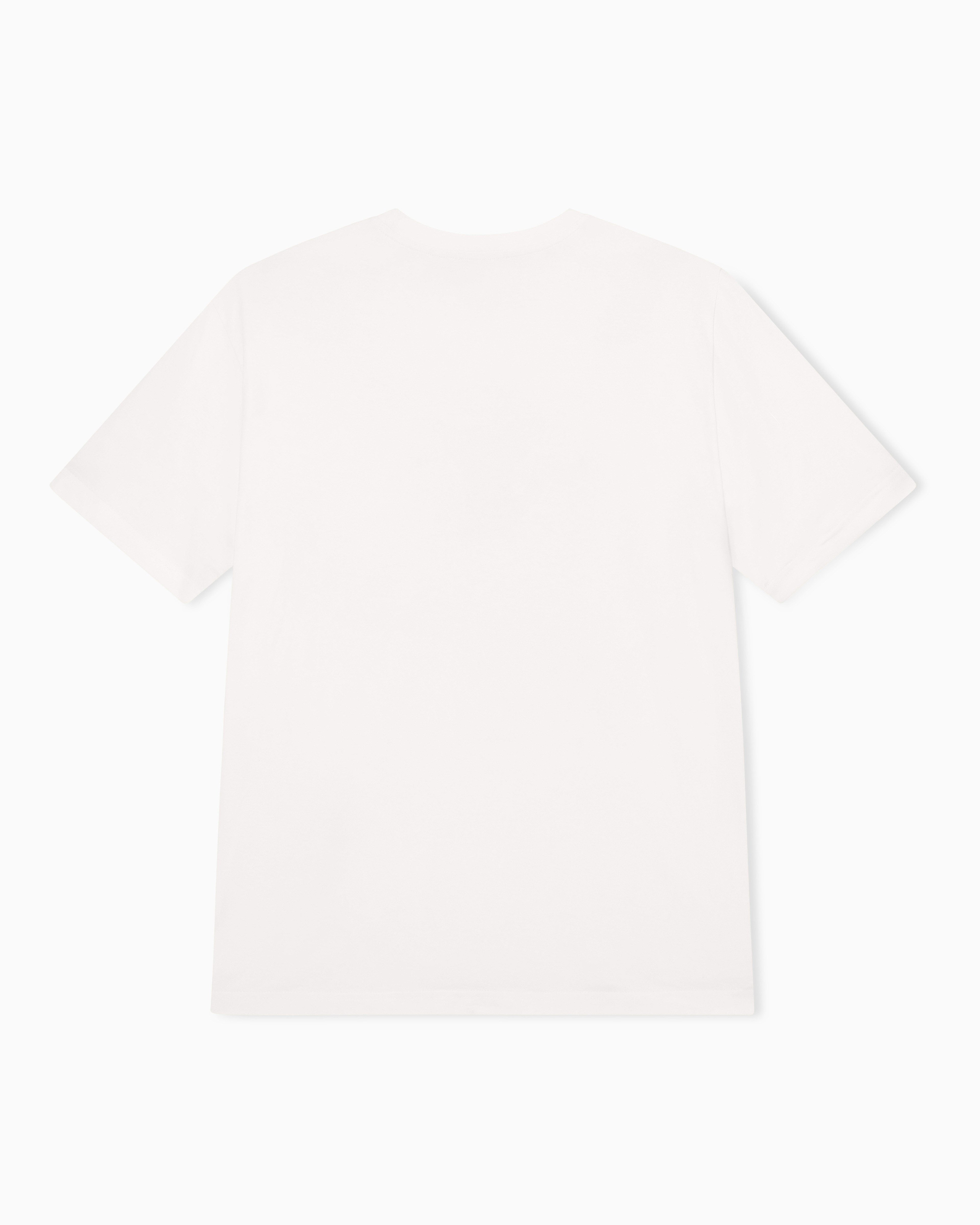 Emporio Armani Emporıo Armani Erkek Nefes Alabilen Pamuklu Jarse Kumaş Desenli Kısa Kollu Beyaz T-Shirt EM006924 AF14795-F0021