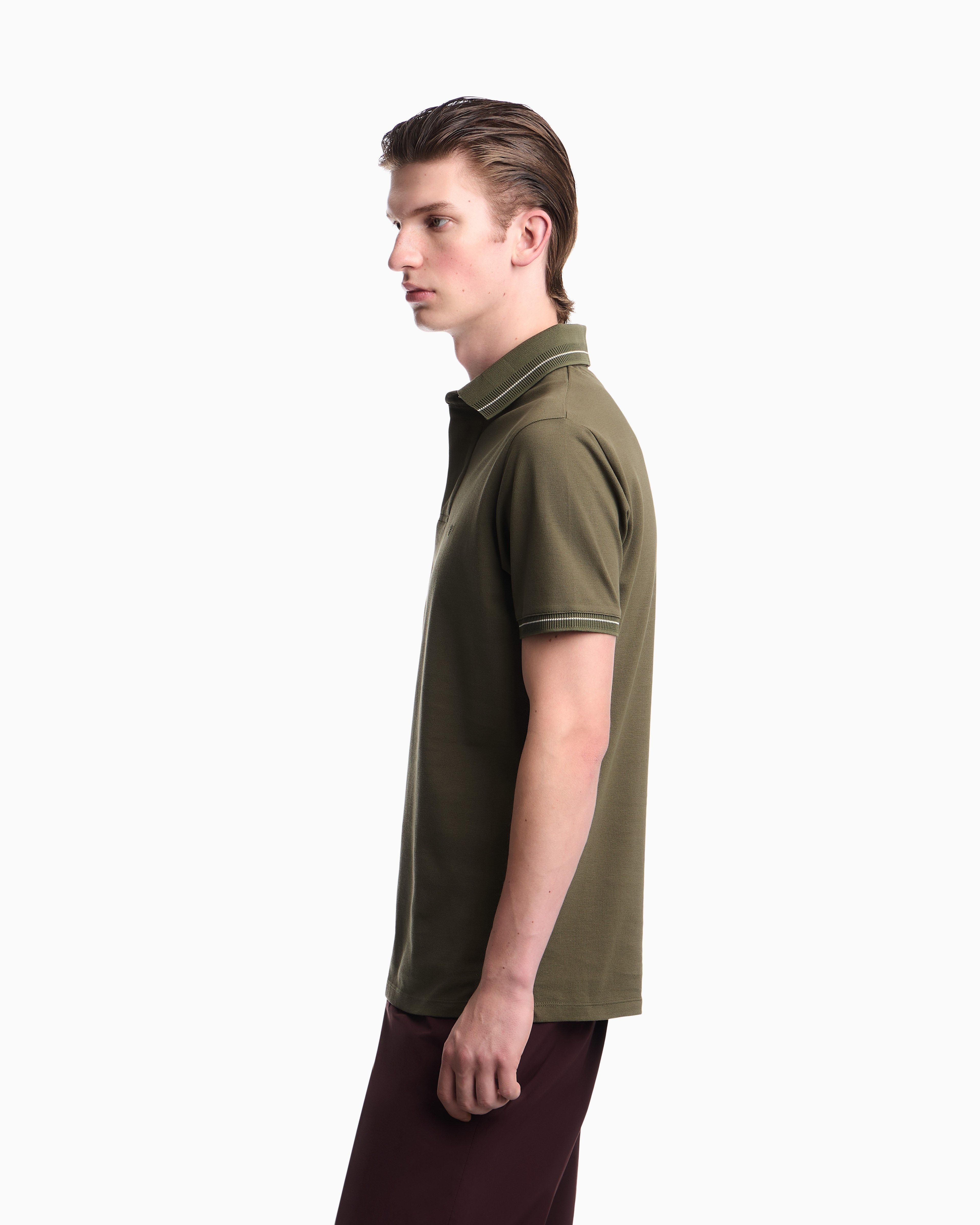 Emporio Armani Emporıo Armani Erkek Normal Kesim Kartal Logo İşlemeli Pamuklu Pike Kumaşlı Kısa Kollu Yeşil Polo Yaka T-Shirt EM006625 AF12955-U7046