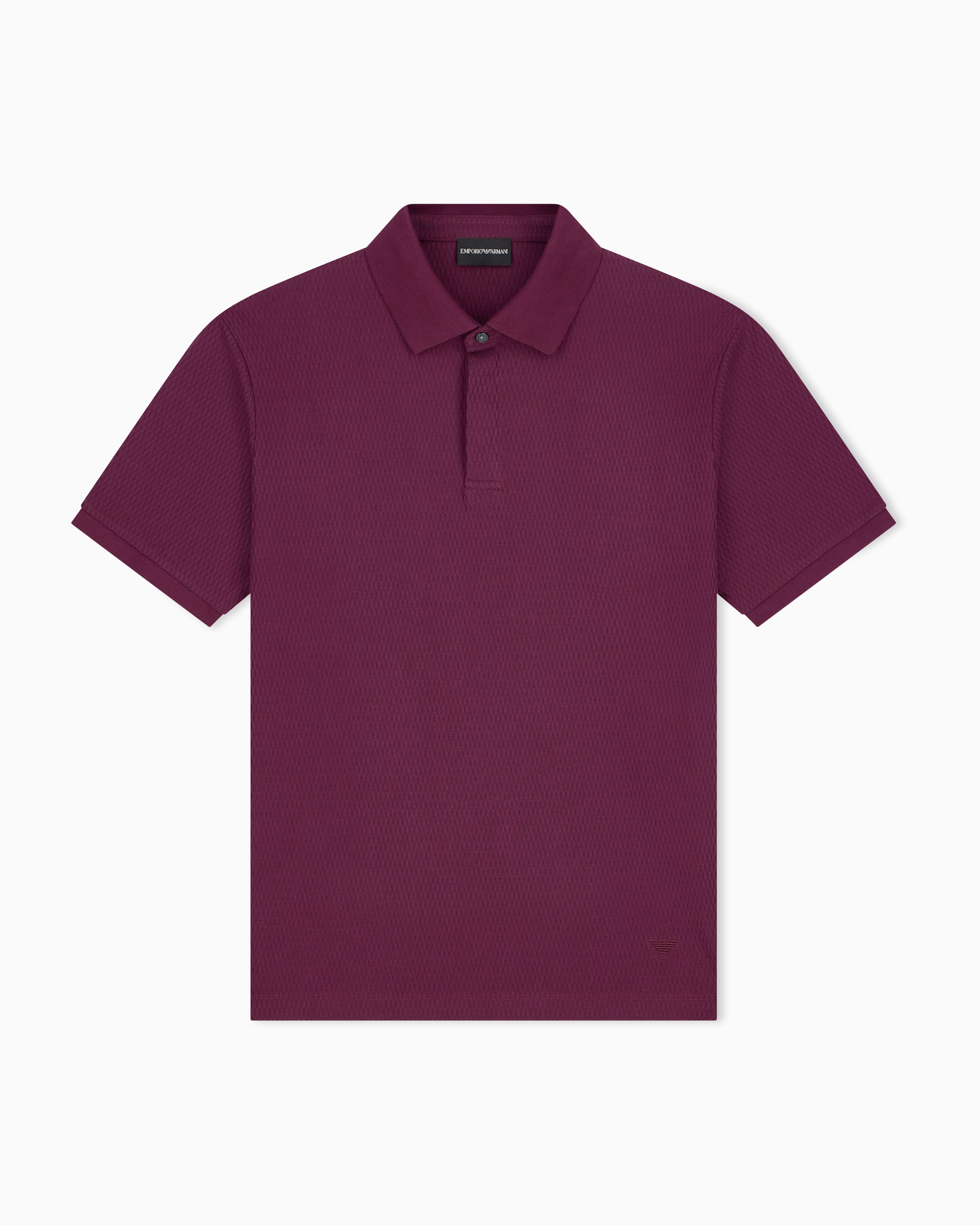 Emporio Armani Emporıo Armani Erkek Normal KEsim Pamuklu Jakarlı Jarse Kumaş Kısa Kollu Mor Polo Yaka T-Shirt EM007039 AF10762-FA081