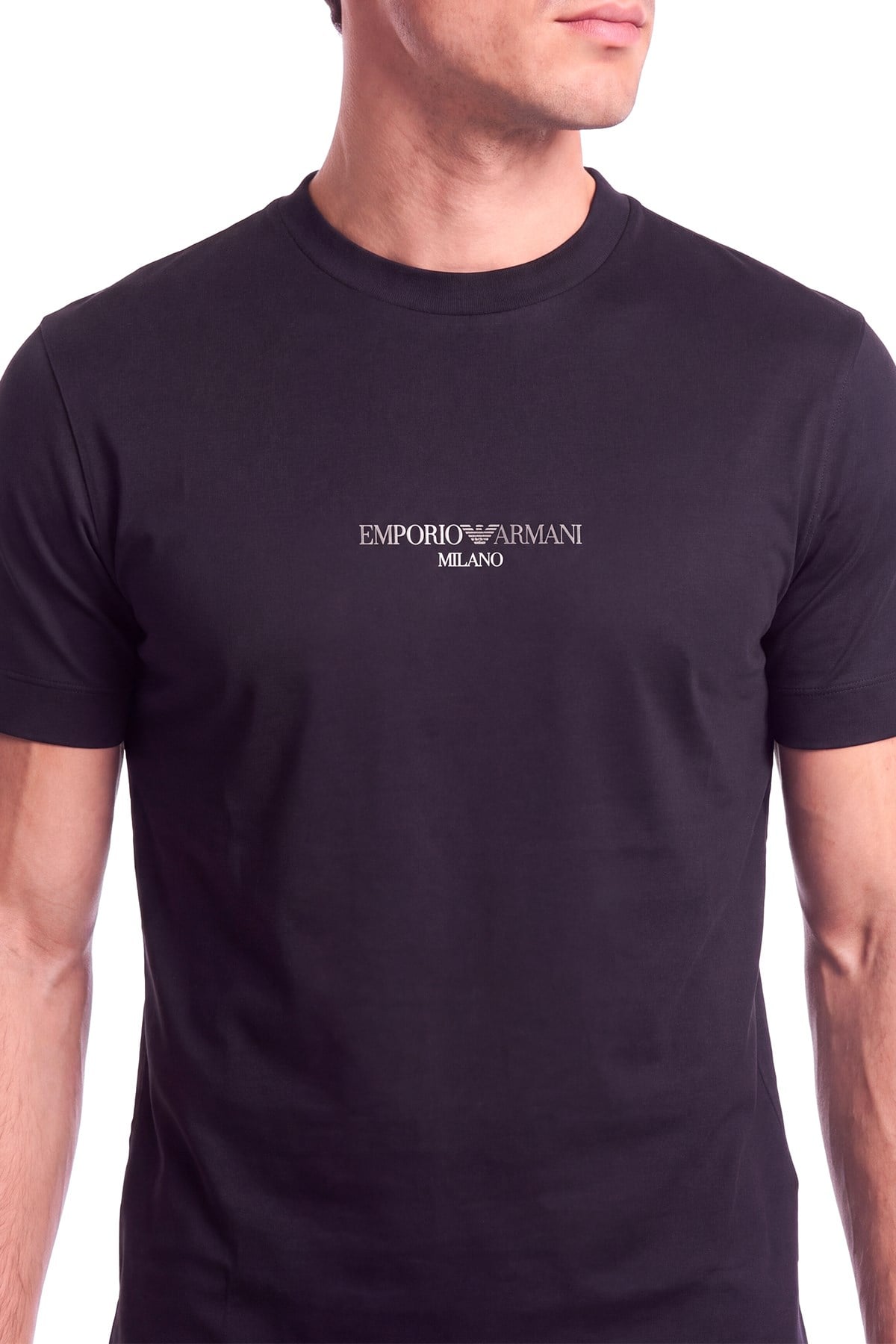 Emporio Armani Emporıo Armani Erkek Normal Kalıp Logo İşlemeli Kısa Kollu Siyah1 T-Shirt EM007353 AF10017-MB844