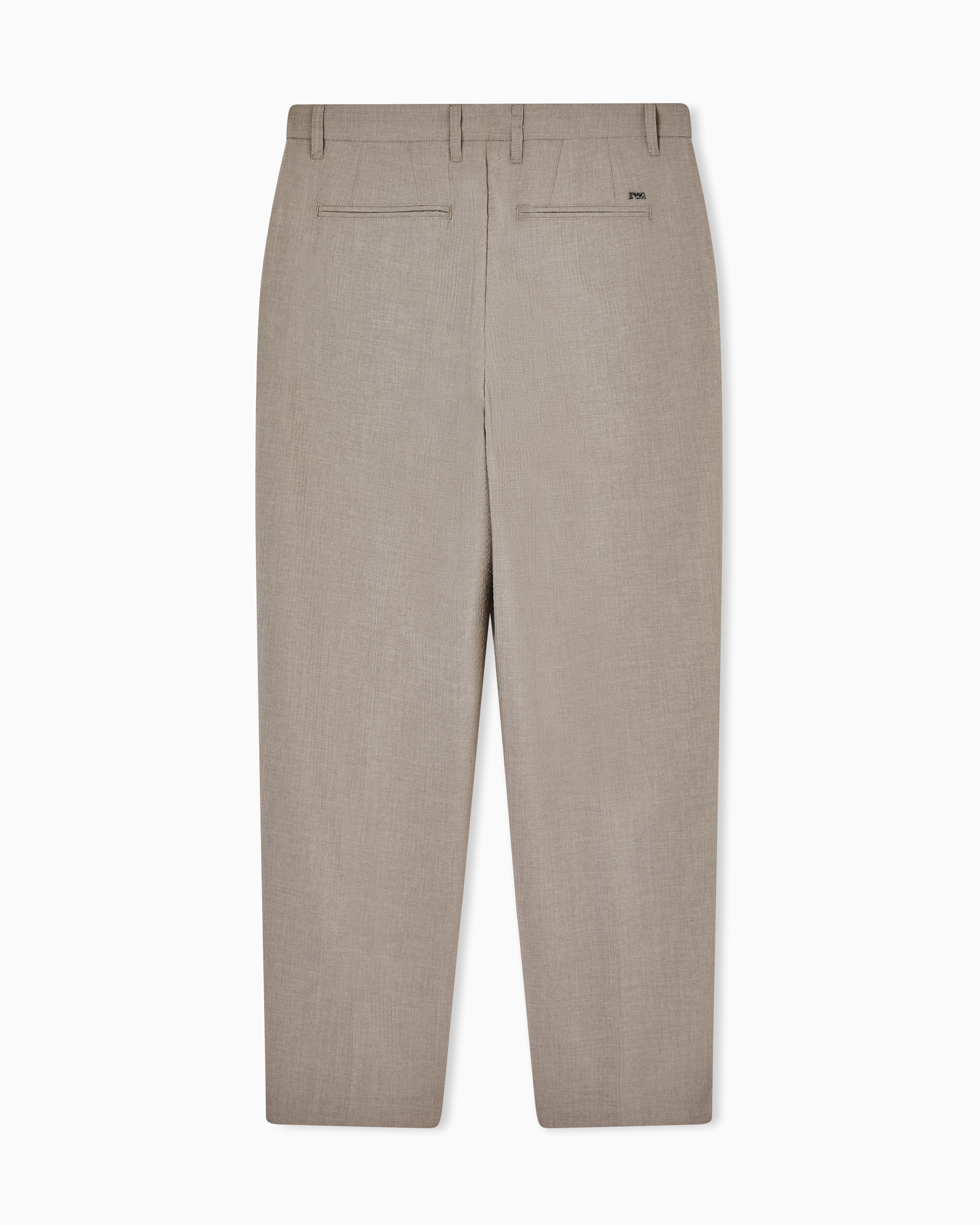 Emporio Armani Emporıo Armani Erkek Normal Kesim Pileli Dokulu Düz Paça Bej Pantolon EM005901 AF13674-U6161