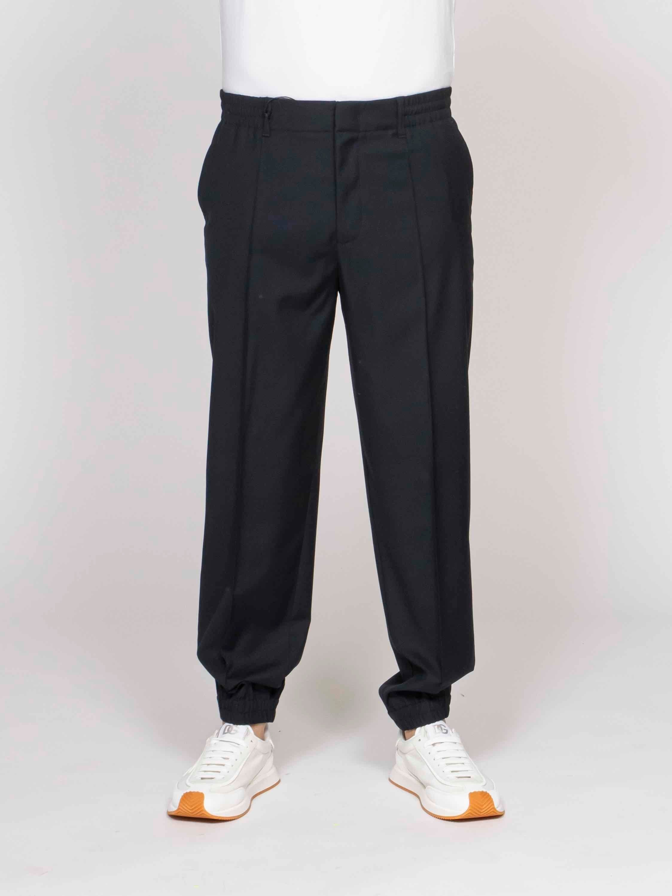 Emporio Armani Emporıo Armani Erkek Normal Kesim Paçası Lastikli Yün İçerikli Pileli Lacivert Pantolon EM005379 AF24469-UB118