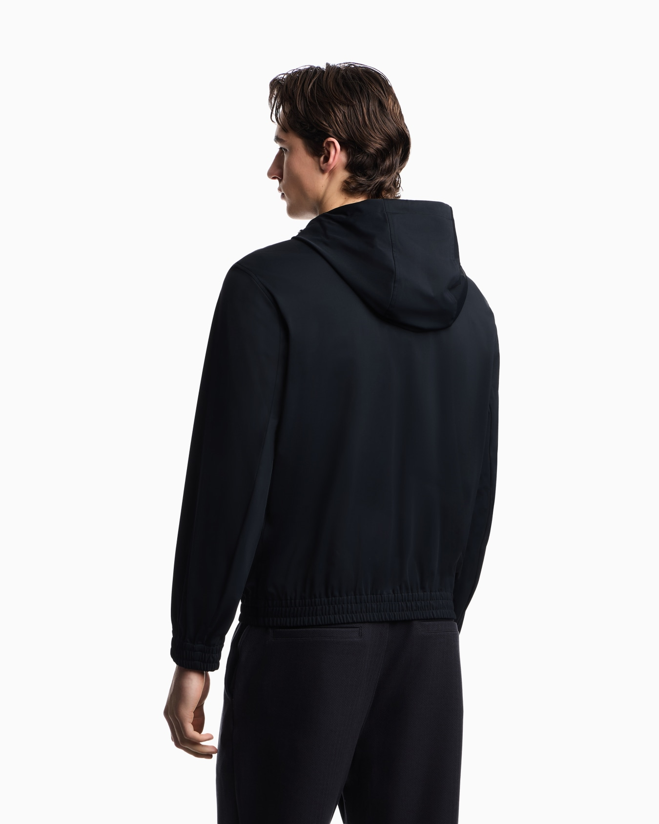 Emporio Armani Emporıo Armani Erkek Normal Kesim Fermuarlı Lastikli Kapüşonlu Esnek Kumaşlı Lacivert Ceket EM004496 AF23435-UB118