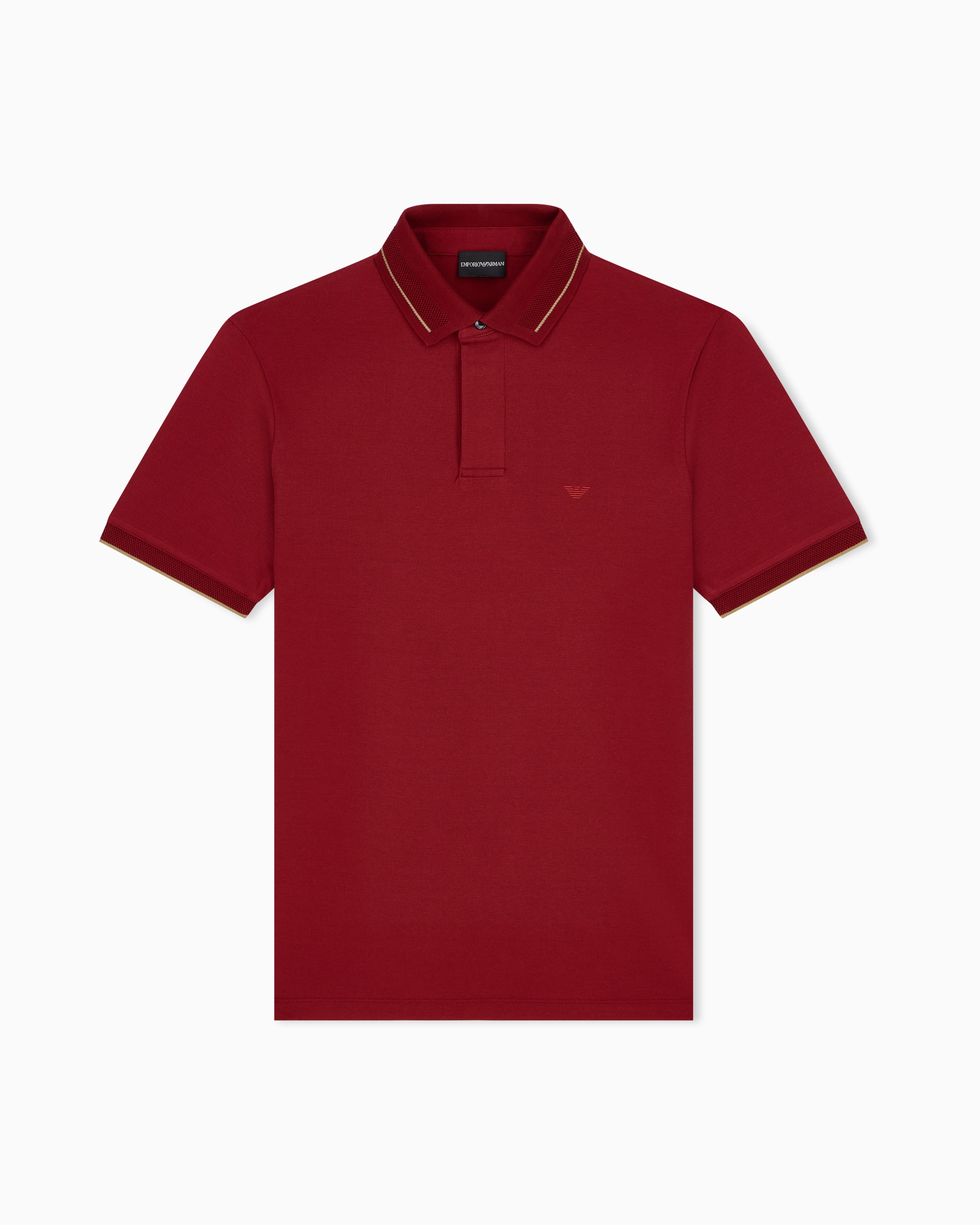 Emporio Armani Emporıo Armani Erkek Normal Kesim Kartal Logo İşlemeli Pamuklu Pike Kumaşlı Kısa Kollu Kırmızı Polo Yaka T-Shirt EM006625 AF12955-U5087