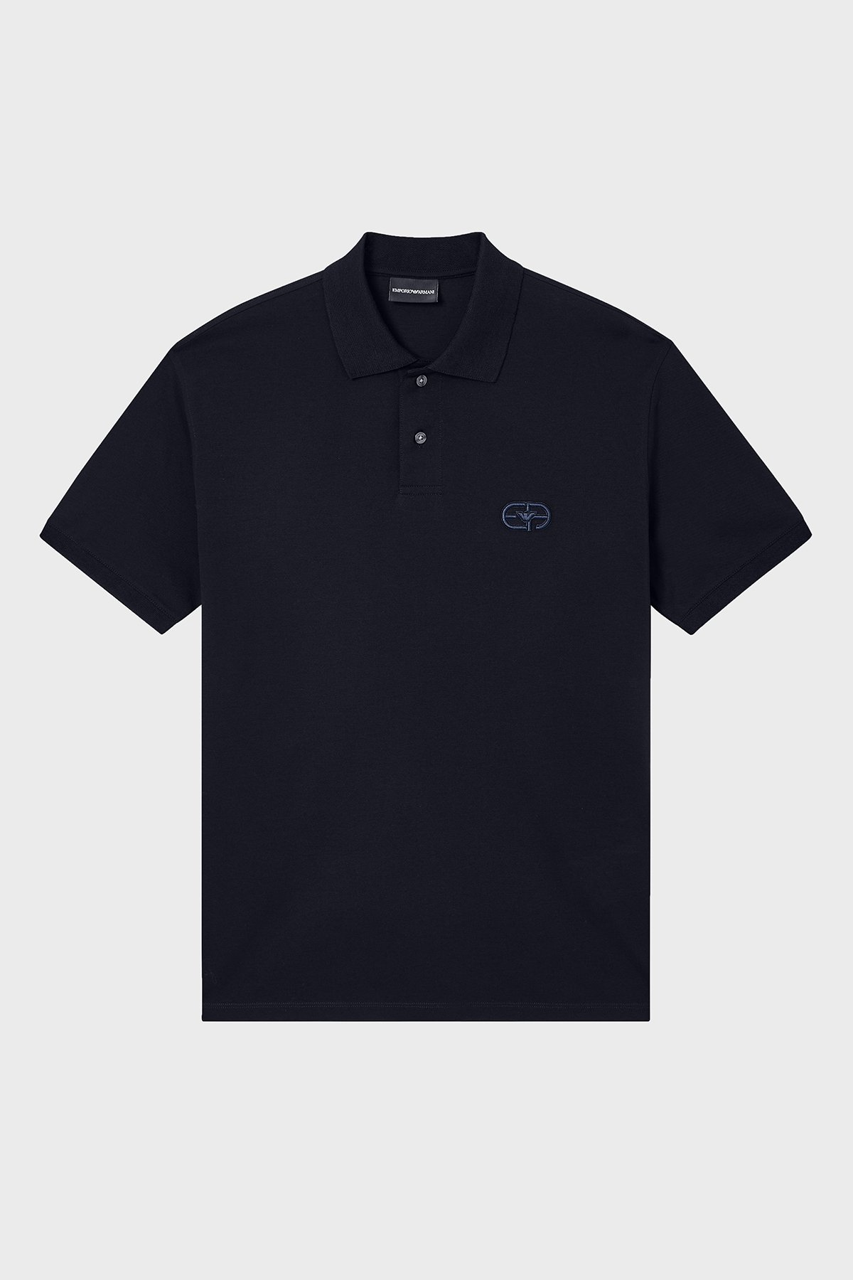 Emporio Armani Emporıo Armani Erkek Normal Kesim Pamuklu Logo Kabartmalı Kısa Kollu Lacivert Polo Yaka T-Shirt EM004579 AF13742-UB118