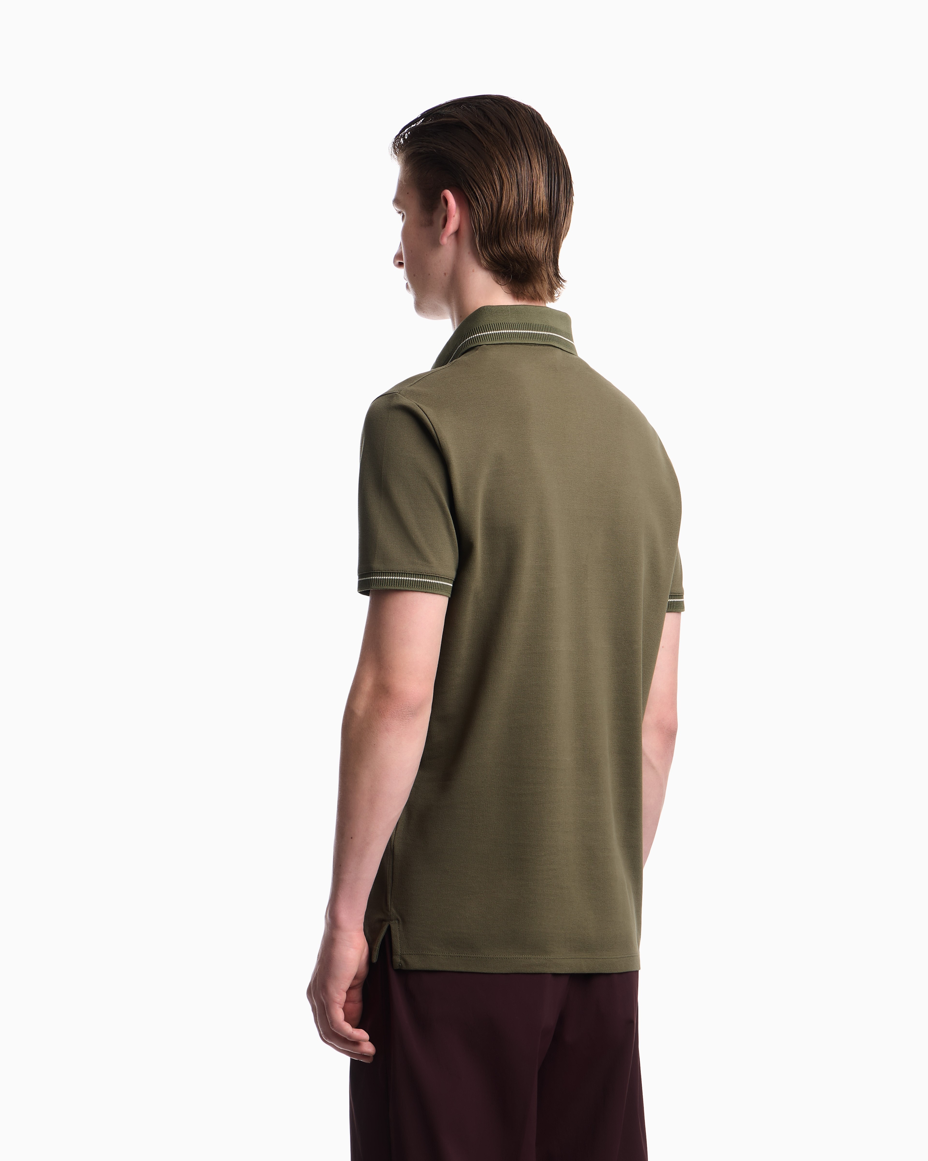 Emporio Armani Emporıo Armani Erkek Normal Kesim Kartal Logo İşlemeli Pamuklu Pike Kumaşlı Kısa Kollu Yeşil Polo Yaka T-Shirt EM006625 AF12955-U7046