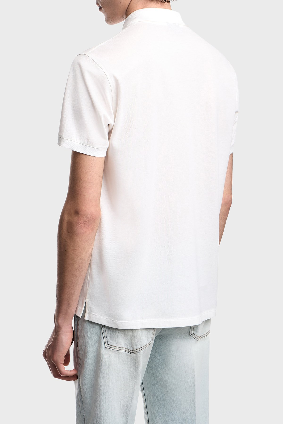 Emporio Armani Emporıo Armani Erkek Normal Kesim Pamuklu Logo Kabartmalı Kısa Kollu Beyaz Polo Yaka T-Shirt EM004579 AF13742-U0003