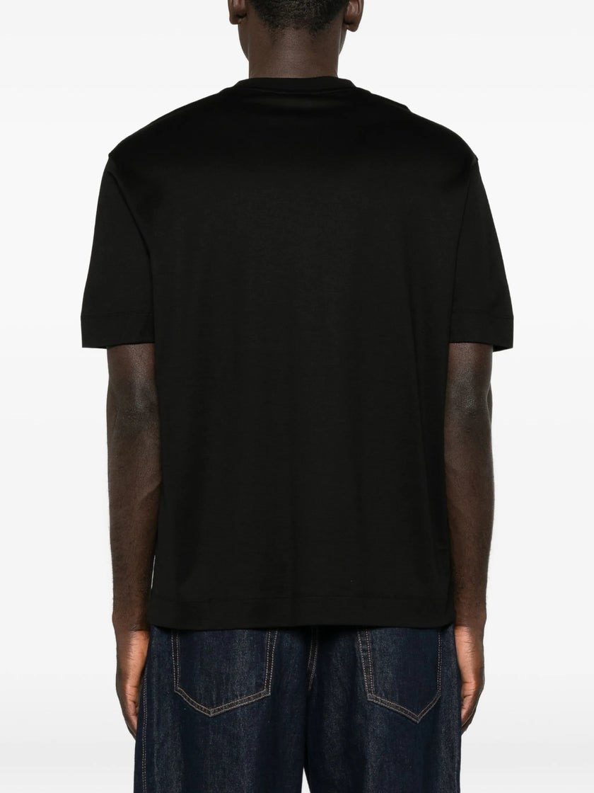 Emporio Armani Emporıo Armani Erkek Normal Kalıp Logo İşlemeli Kısa Kollu Siyah T-Shirt EM007353 AF10017-MC721