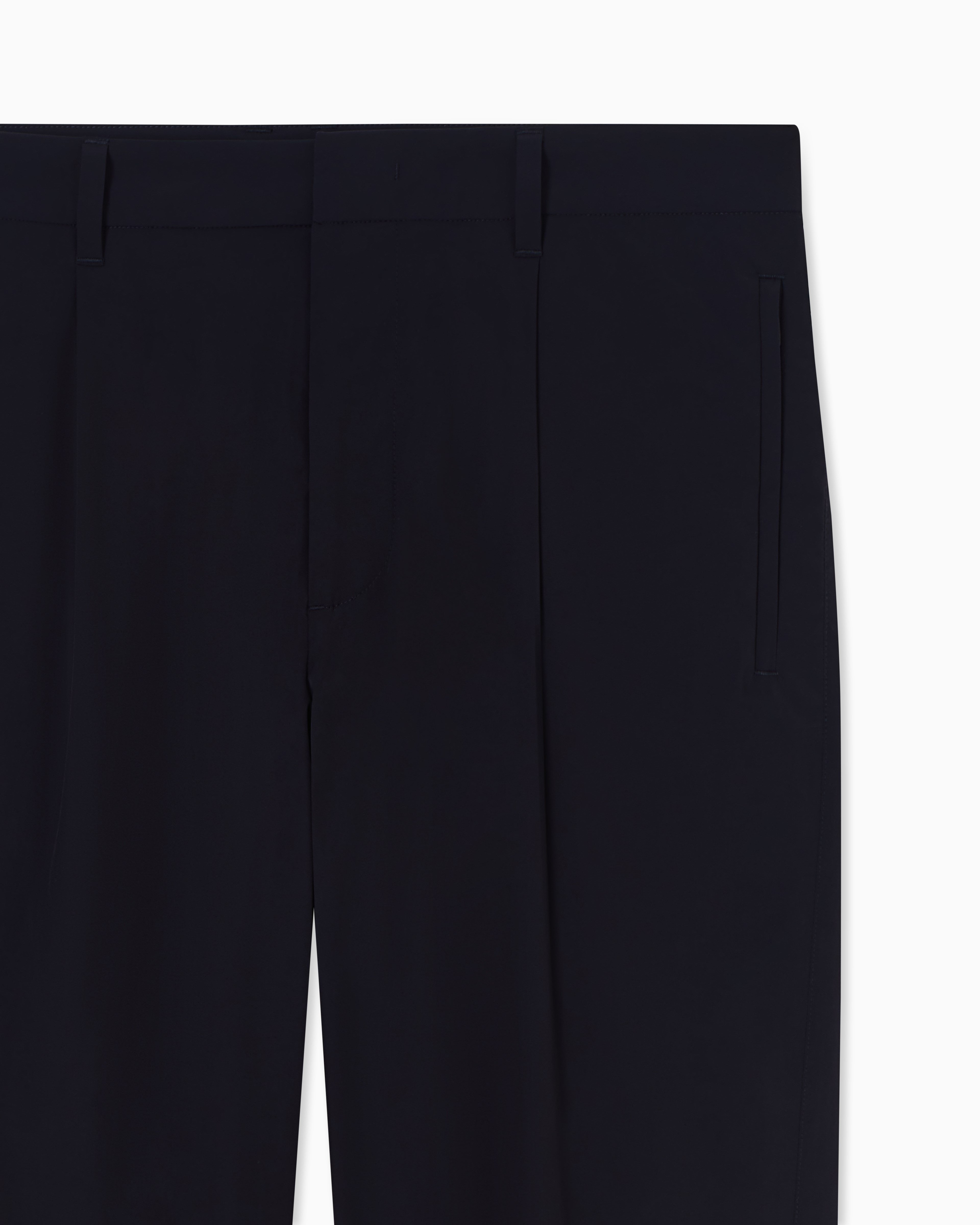 Emporio Armani Emporıo Armani Erkek Normal Kesim Pileli Esnek Kumaş Düz Paça Chino Lacivert Pantolon EM005440 AF13772-UB118