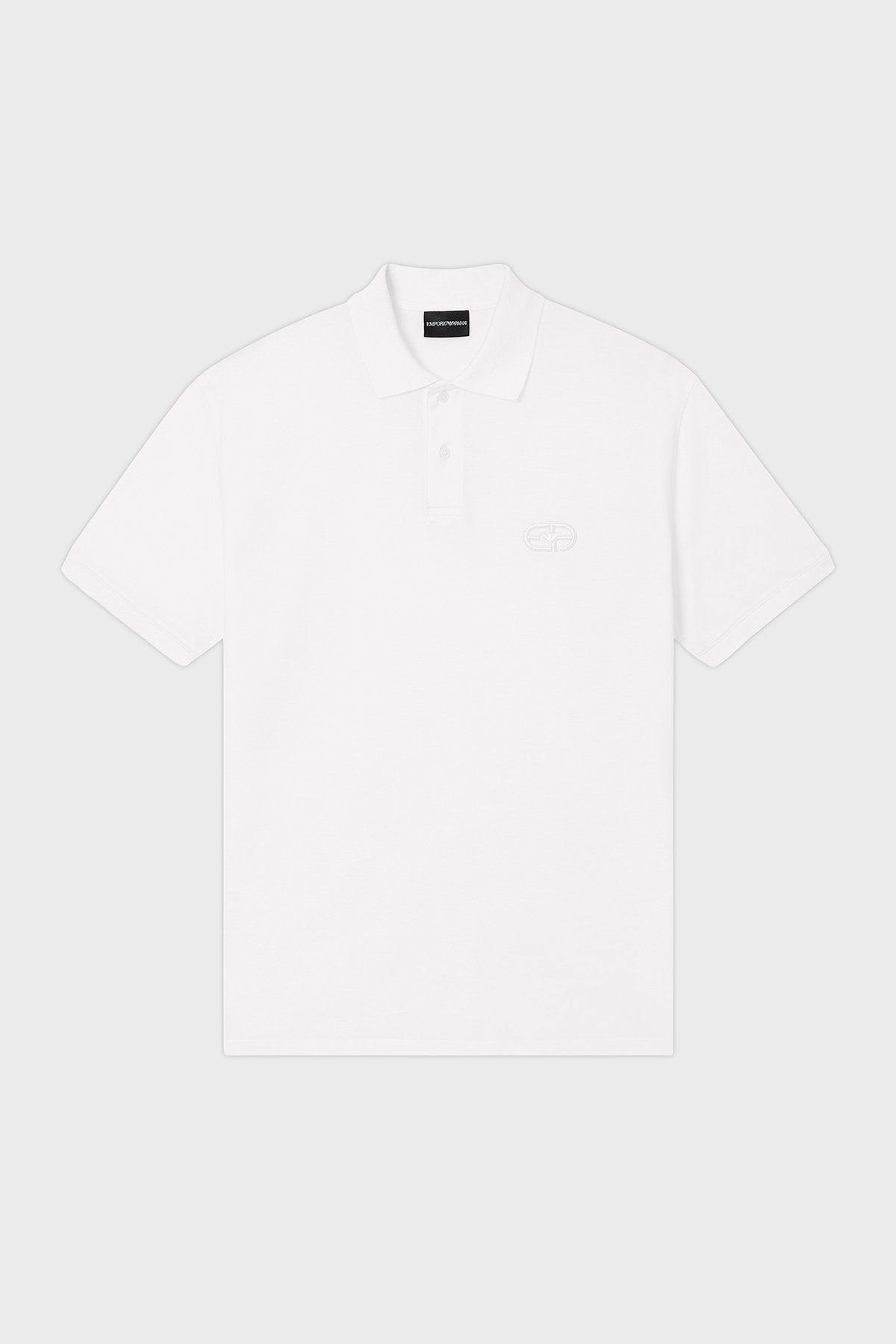 Emporio Armani Emporıo Armani Erkek Normal Kesim Pamuklu Logo Kabartmalı Kısa Kollu Beyaz Polo Yaka T-Shirt EM004579 AF13742-U0003