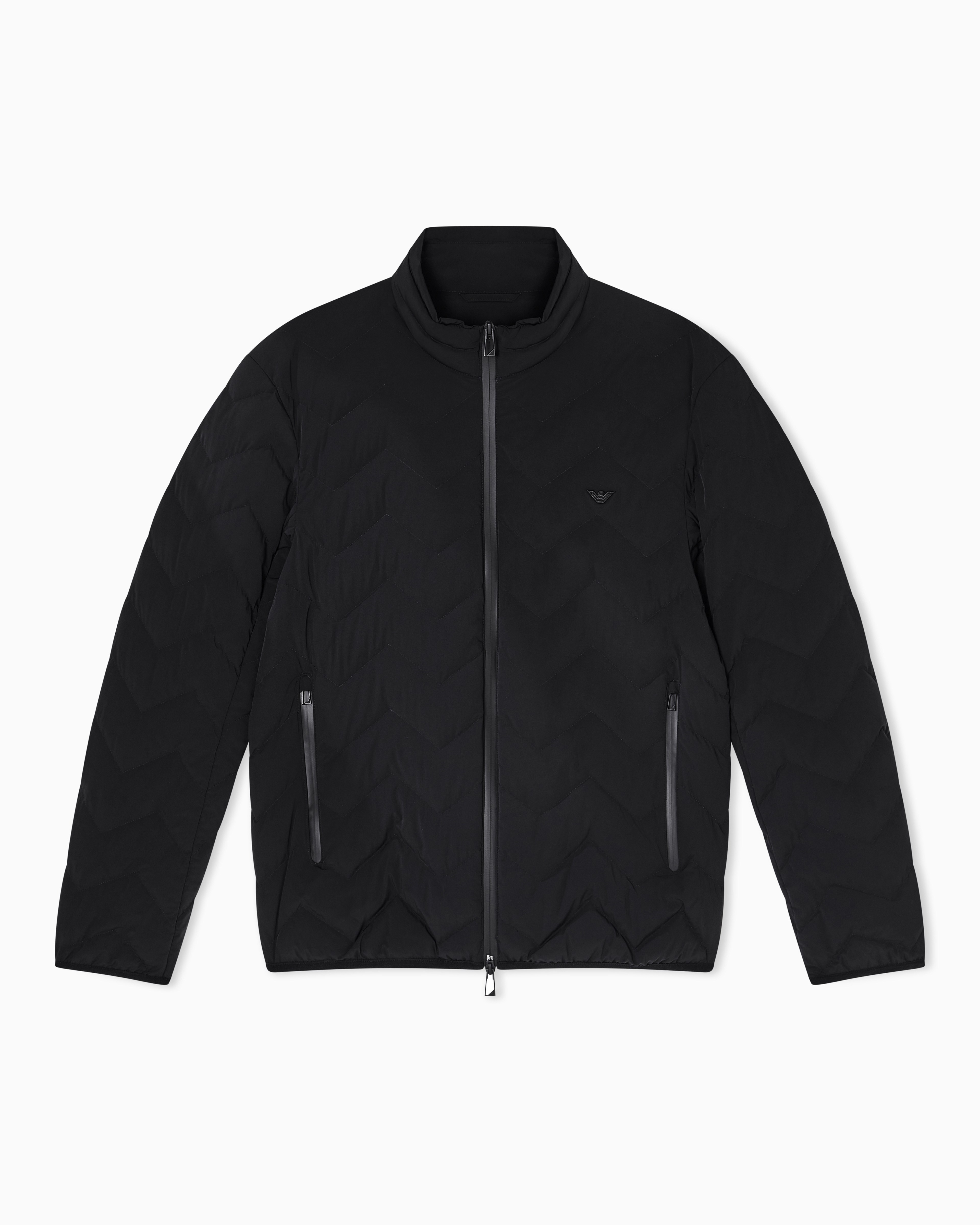 Emporio Armani Emporıo Armani Erkek Normal Kesim Dik Yaka Kapitoneli Siyah Ceket EM004947 AF18499-UC001