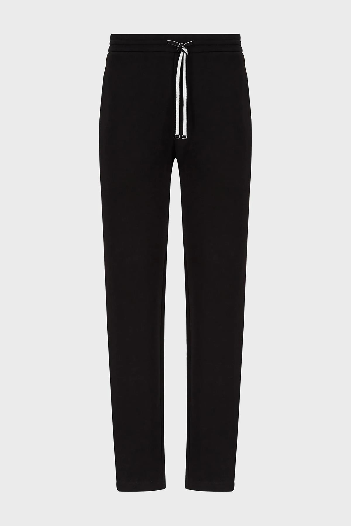 Emporio Armani Emporıo Armani Erkek Normal Belli Pamuklu Logo Desenli Siyah Pantolon 8N1PD8 1JHSZ-0999
