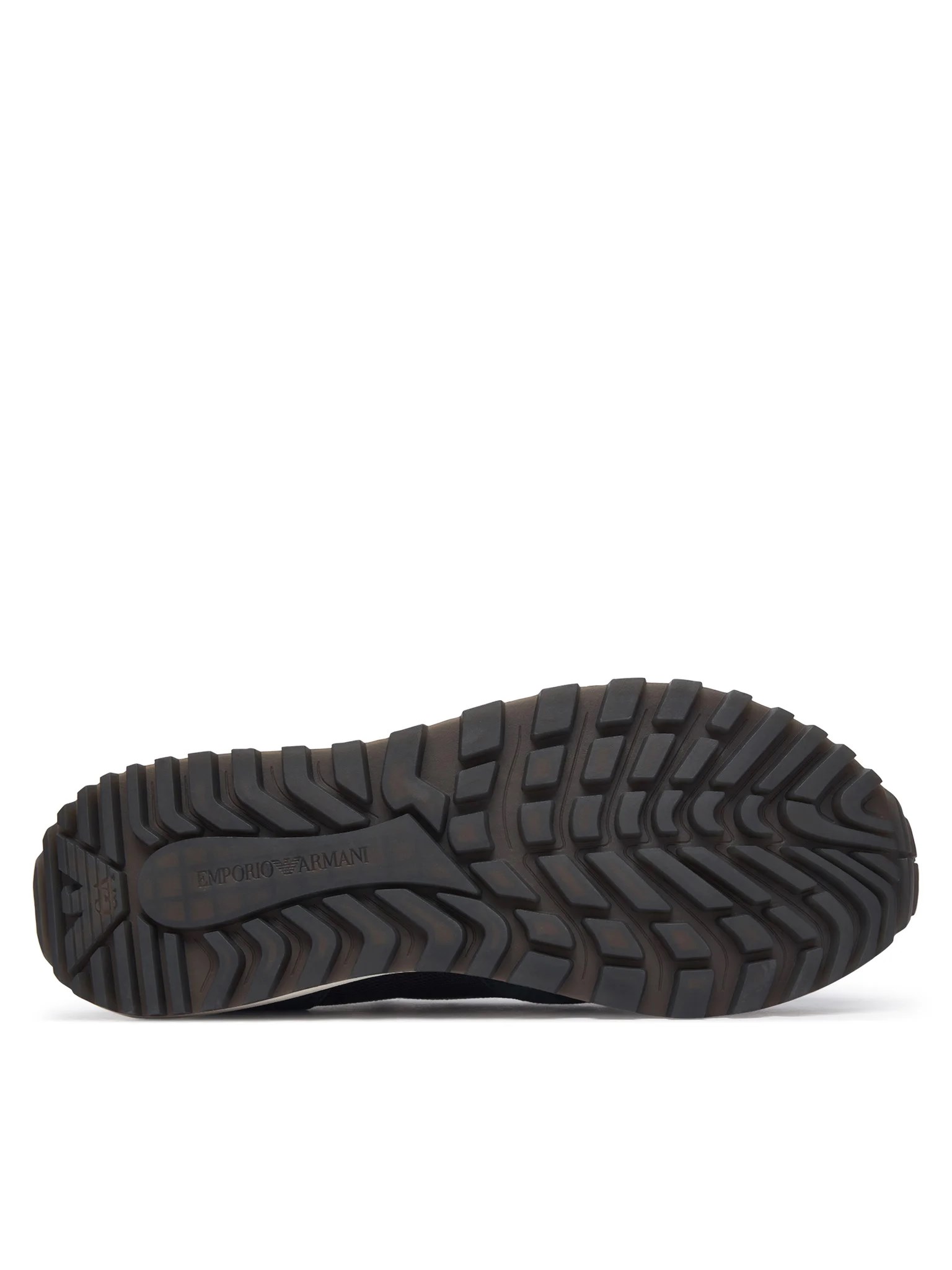 Emporio Armani Emporıo Armani Erkek Örme ve Süet Detaylı Burunlu Kartal Logolu Yuvarlak Lacivert Sneaker EM003739 AF19724-MB562