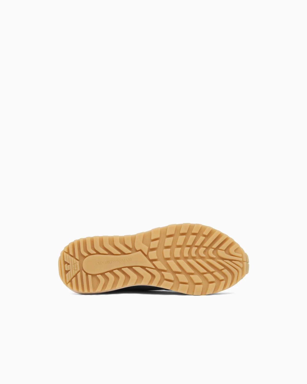 Emporio Armani Emporıo Armani Erkek Örme ve Süet Detaylı Burunlu Kartal Logolu Yuvarlak Haki Sneaker EM003739 AF19724-MZ783