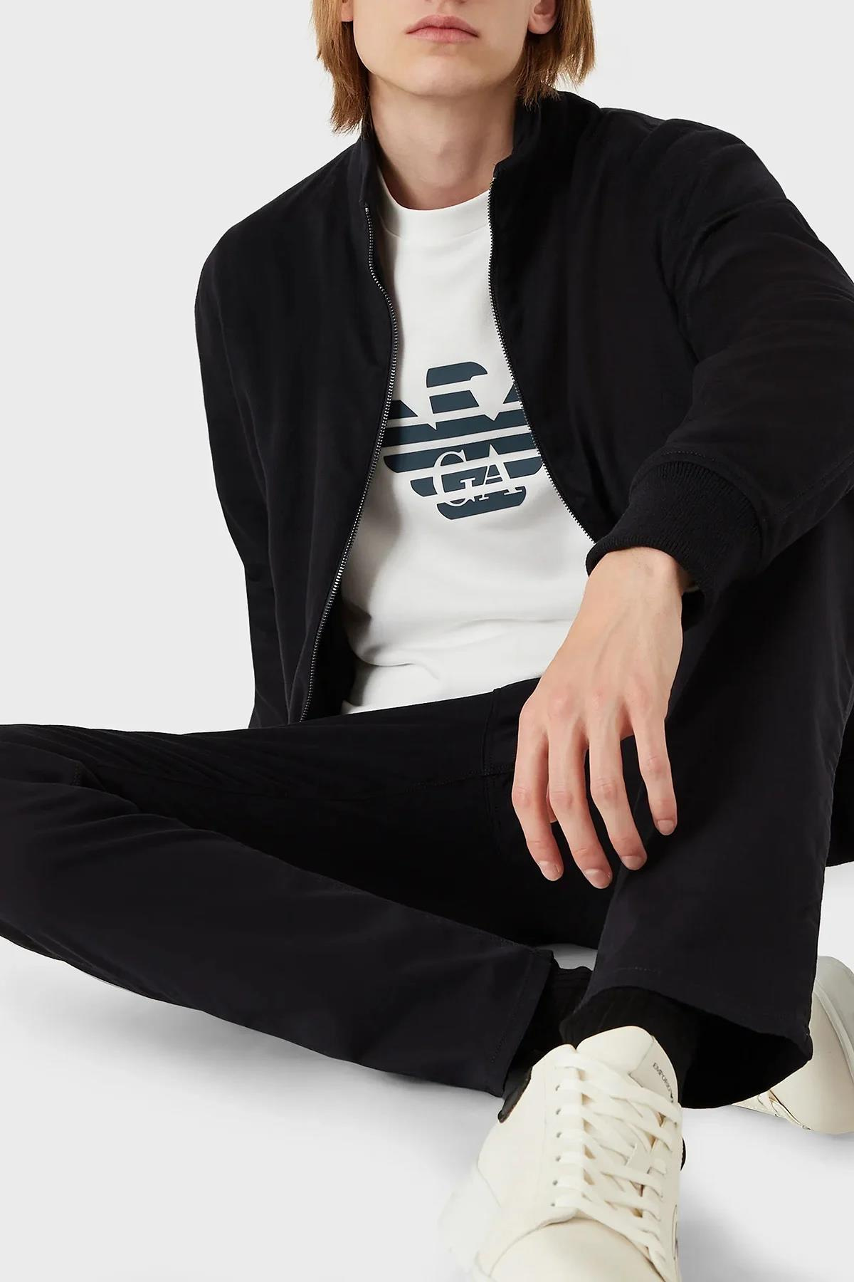 Emporio Armani Emporıo Armani Erkek Pamuklu Dokuma Kumaş Marka Logolu Mavi Jeans 8N1J06 1GN0Z-0920