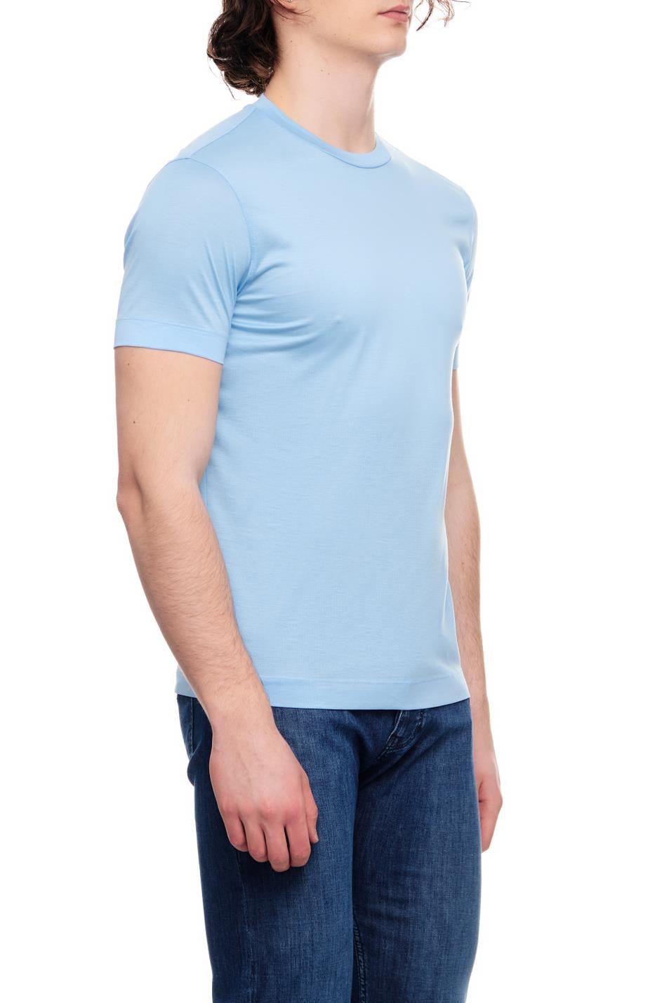 Emporio Armani Emporıo Armani Erkek Pamuklu Jersey Kumaş Marka Logolu Mavi2 T-Shirt 3R1TBG 1JUVZ-09I5