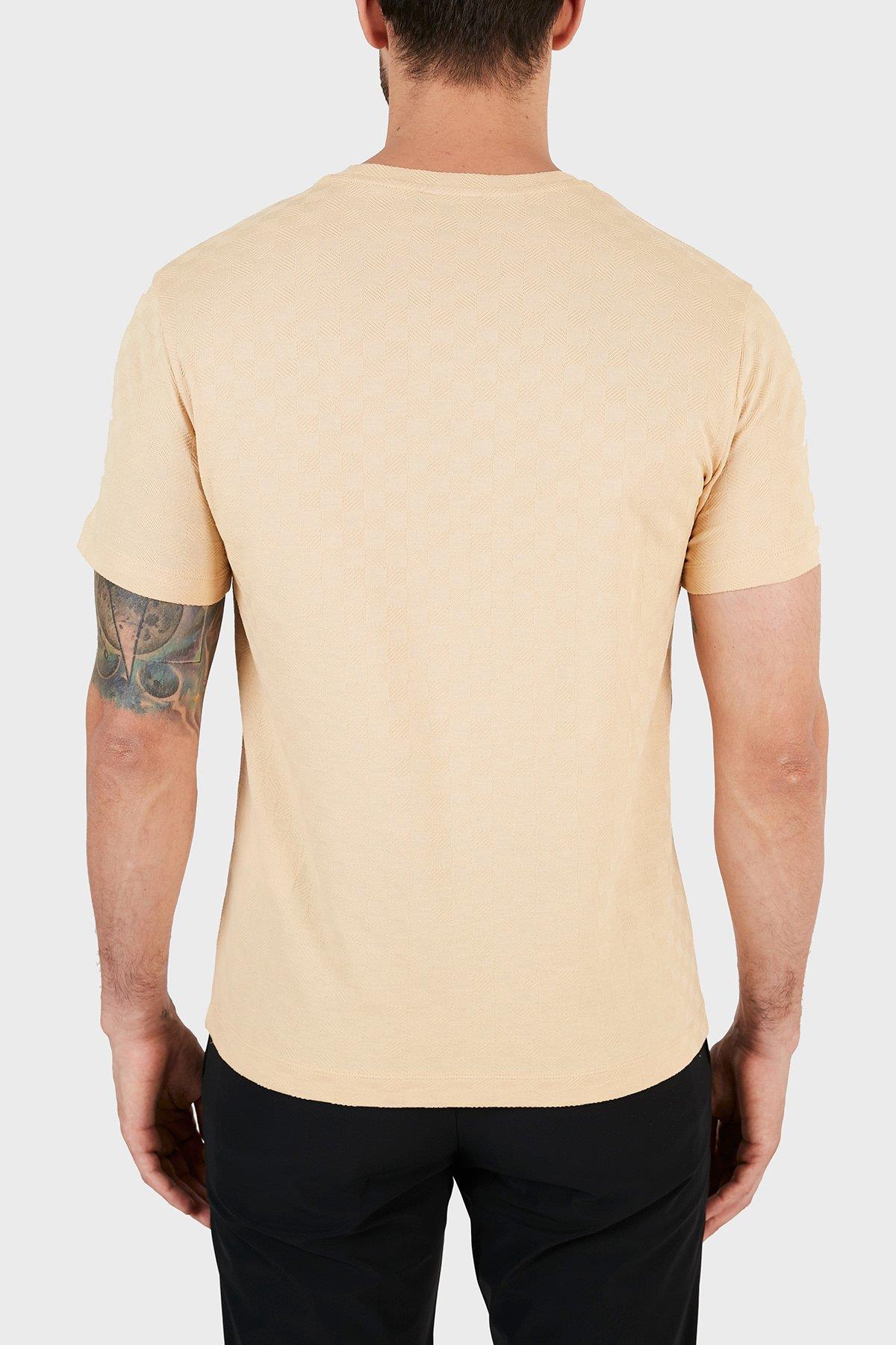 Emporio Armani Emporıo Armani Erkek Pamuklu Marka Logolu Bisiklet Yaka Bej T-Shirt 3K1T7P 1JM8Z-112