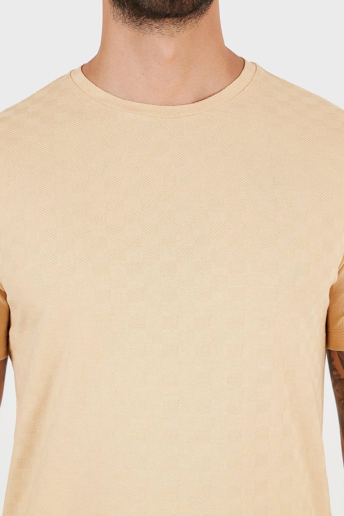 Emporio Armani Emporıo Armani Erkek Pamuklu Marka Logolu Bisiklet Yaka Bej T-Shirt 3K1T7P 1JM8Z-112