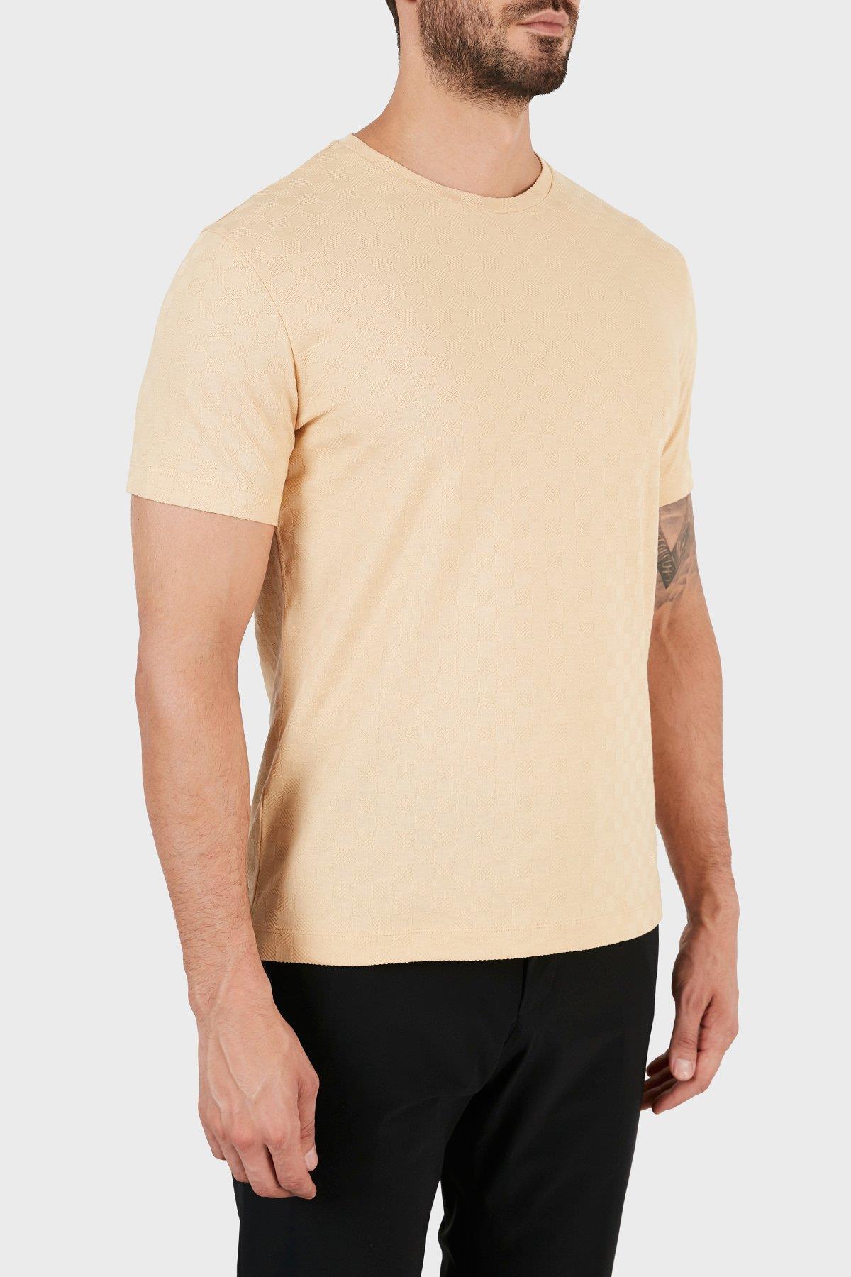 Emporio Armani Emporıo Armani Erkek Pamuklu Marka Logolu Bisiklet Yaka Bej T-Shirt 3K1T7P 1JM8Z-112