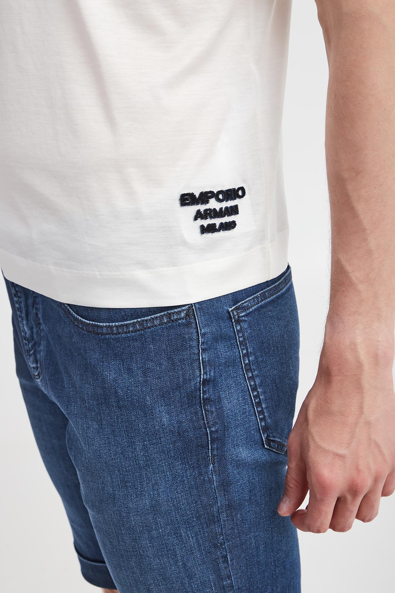 Emporio Armani Emporıo Armani Erkek Pamuklu Jersey Kumaş Marka Logolu Beyaz1 T-Shirt 3R1TBG 1JUVZ-01C4