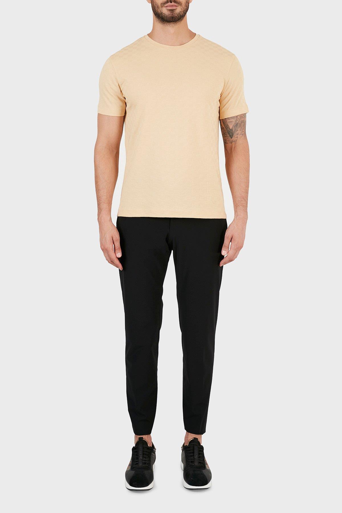Emporio Armani Emporıo Armani Erkek Pamuklu Marka Logolu Bisiklet Yaka Bej T-Shirt 3K1T7P 1JM8Z-112