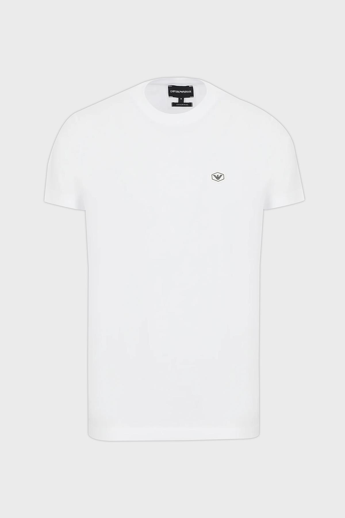 Emporio Armani Emporıo Armani Erkek Pamuklu Marka Logolu Yuvarlak Yaka Beyaz T-Shirt 8N1TQ6 1JRGZ-0100