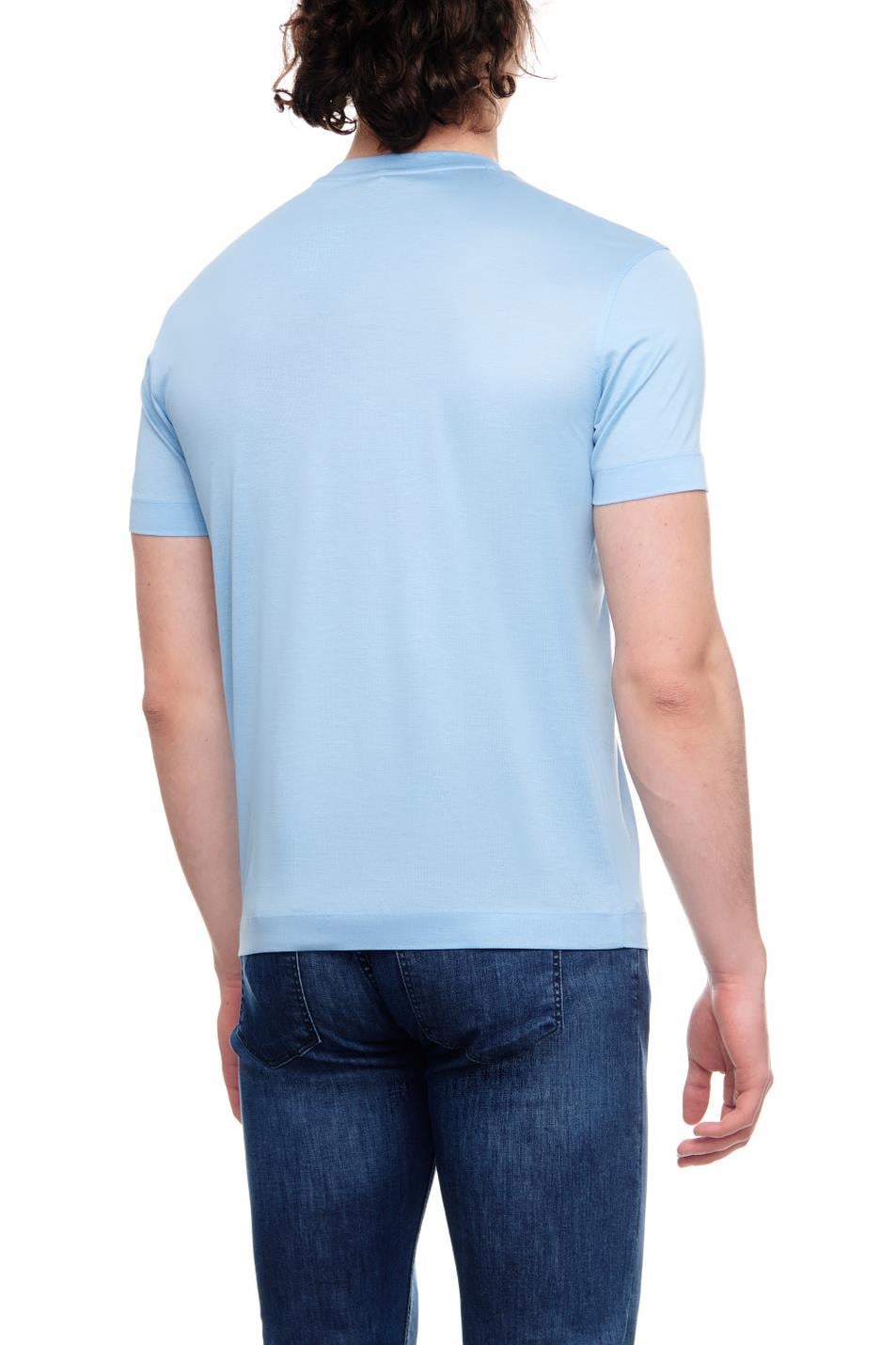 Emporio Armani Emporıo Armani Erkek Pamuklu Jersey Kumaş Marka Logolu Mavi2 T-Shirt 3R1TBG 1JUVZ-09I5