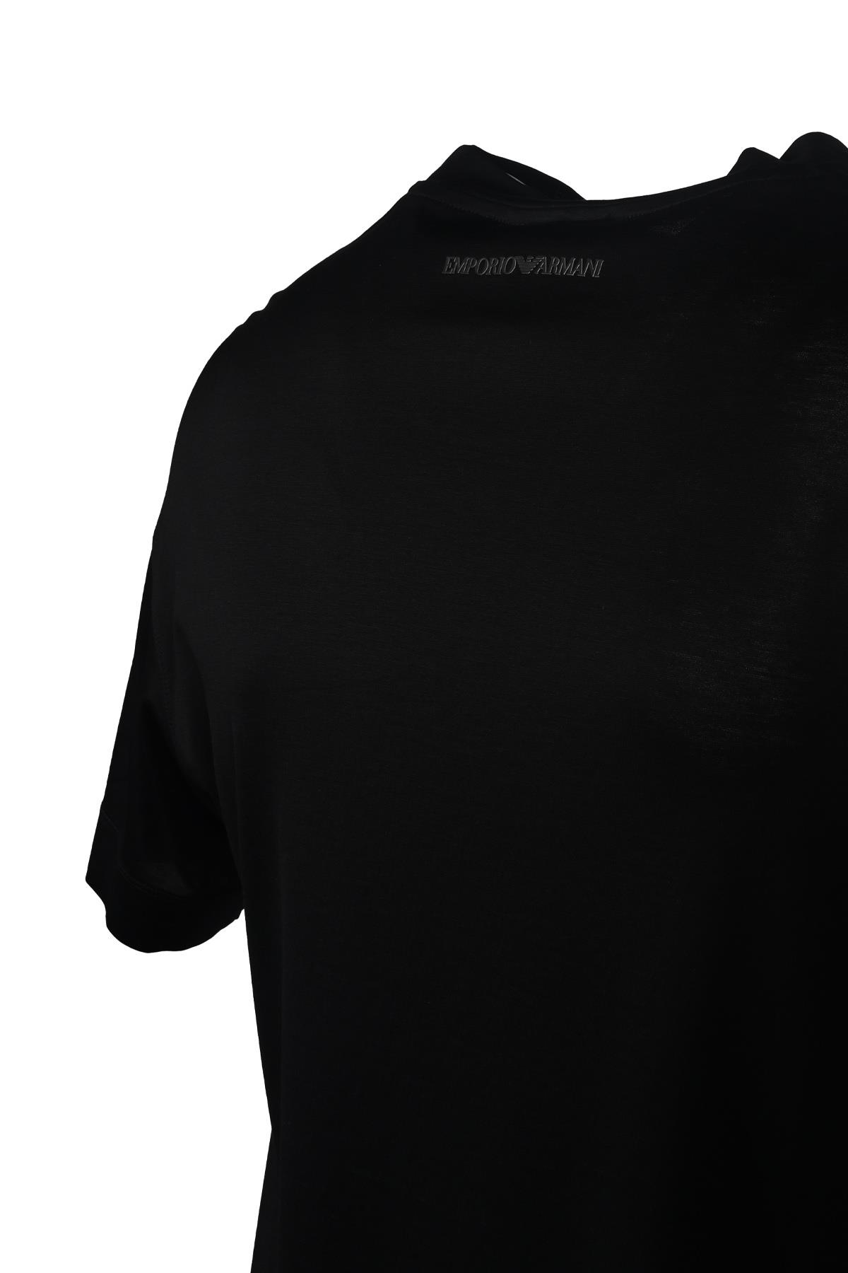 Emporio Armani Emporıo Armani Erkek Pamuklu Kısa Kollu Yuvarlak Yaka Siyah T-Shirt 6R1TB3 1JUVZ-0999