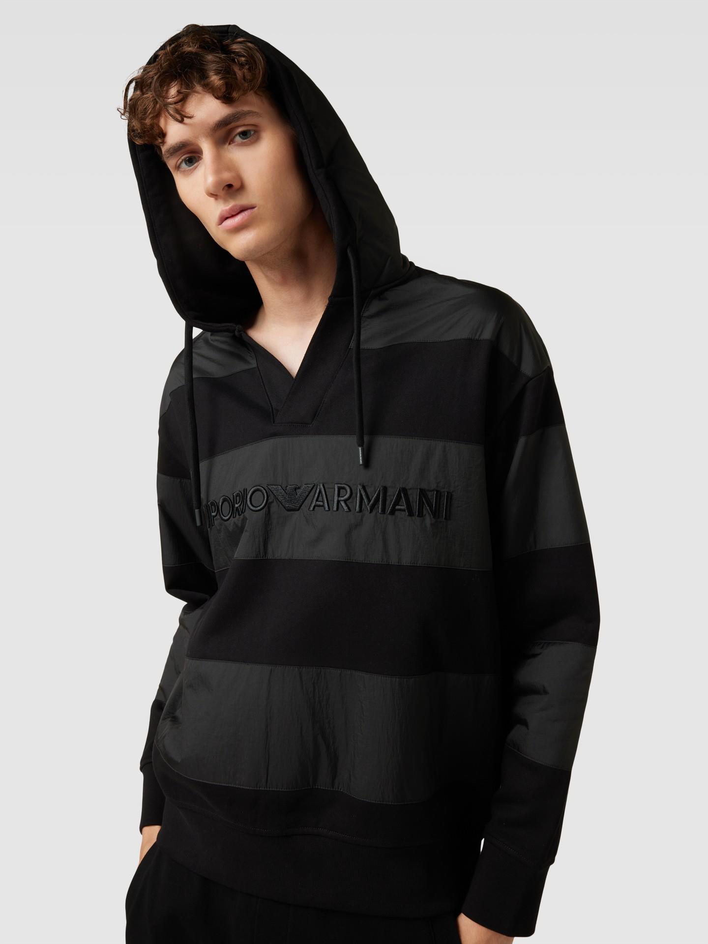 Emporio Armani Emporıo Armani Erkek Pamuklu Uzun Kol Dokuma Günlük Kullanım Siyah Sweatshirt 6R1MCQ 1JLXZ-0999
