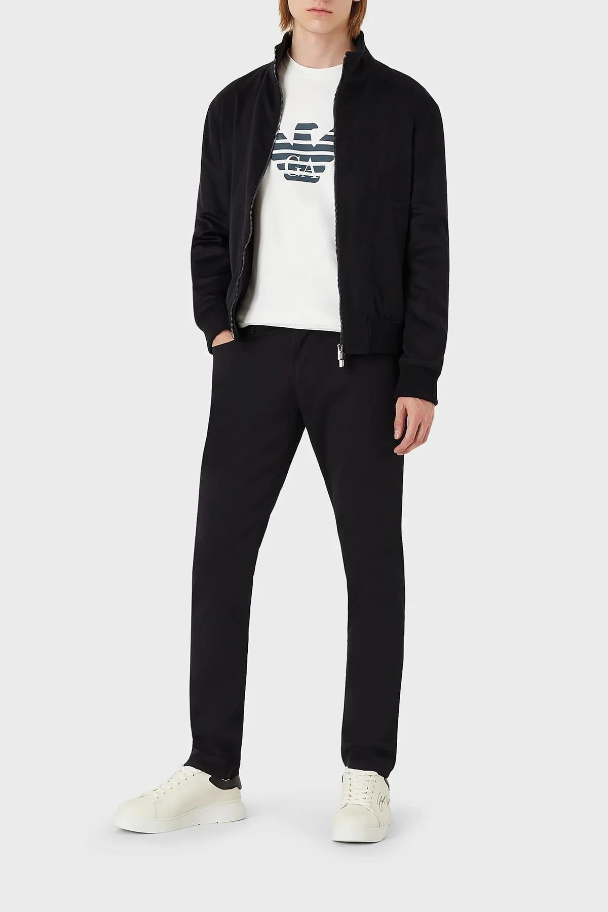 Emporio Armani Emporıo Armani Erkek Pamuklu Dokuma Kumaş Marka Logolu Mavi Jeans 8N1J06 1GN0Z-0920