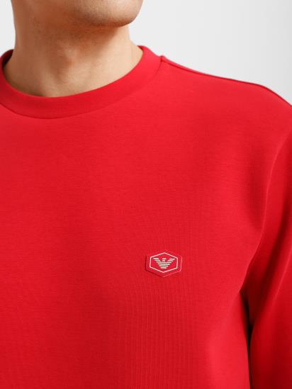 Emporio Armani Emporıo Armani Erkek Pamuklu Logo Detaylı Yuvarlak Yaka Kırmızı Sweatshirt 8N1MD1 1JHSZ-0357