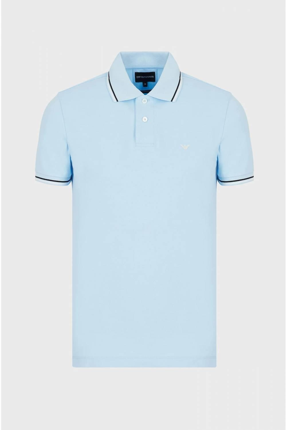 Emporio Armani Emporıo Armani Erkek Pamuklu Polo Yaka Kısa Kollu Günlük Kullanım Mavi Polo Yaka T-Shirt 8N1FB4 1JPTZ-0781