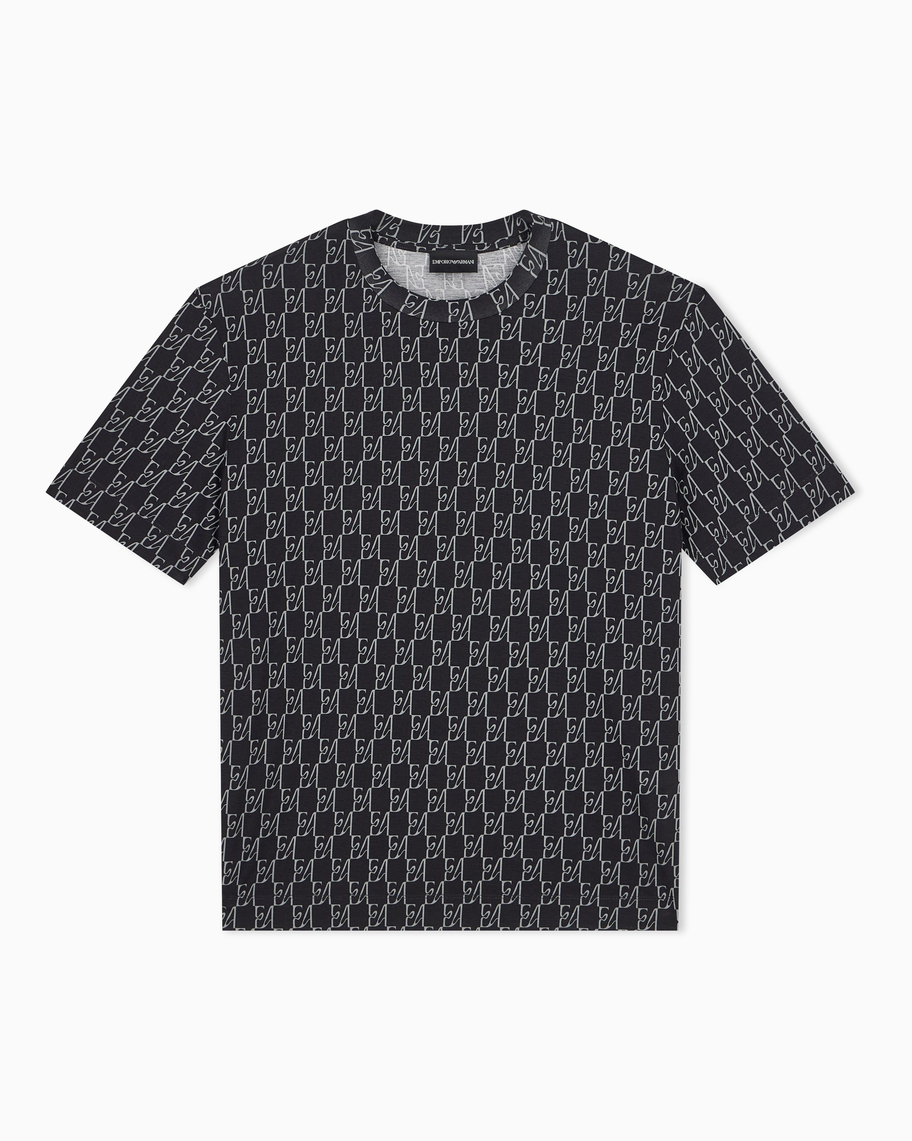 Emporio Armani Emporıo Armani Erkek Pamuklu Jarse Kumaş Normal Kesim Logo İmzalı Kısa Kollu Lacivert T-Shirt EM006812 AF10017-FB562