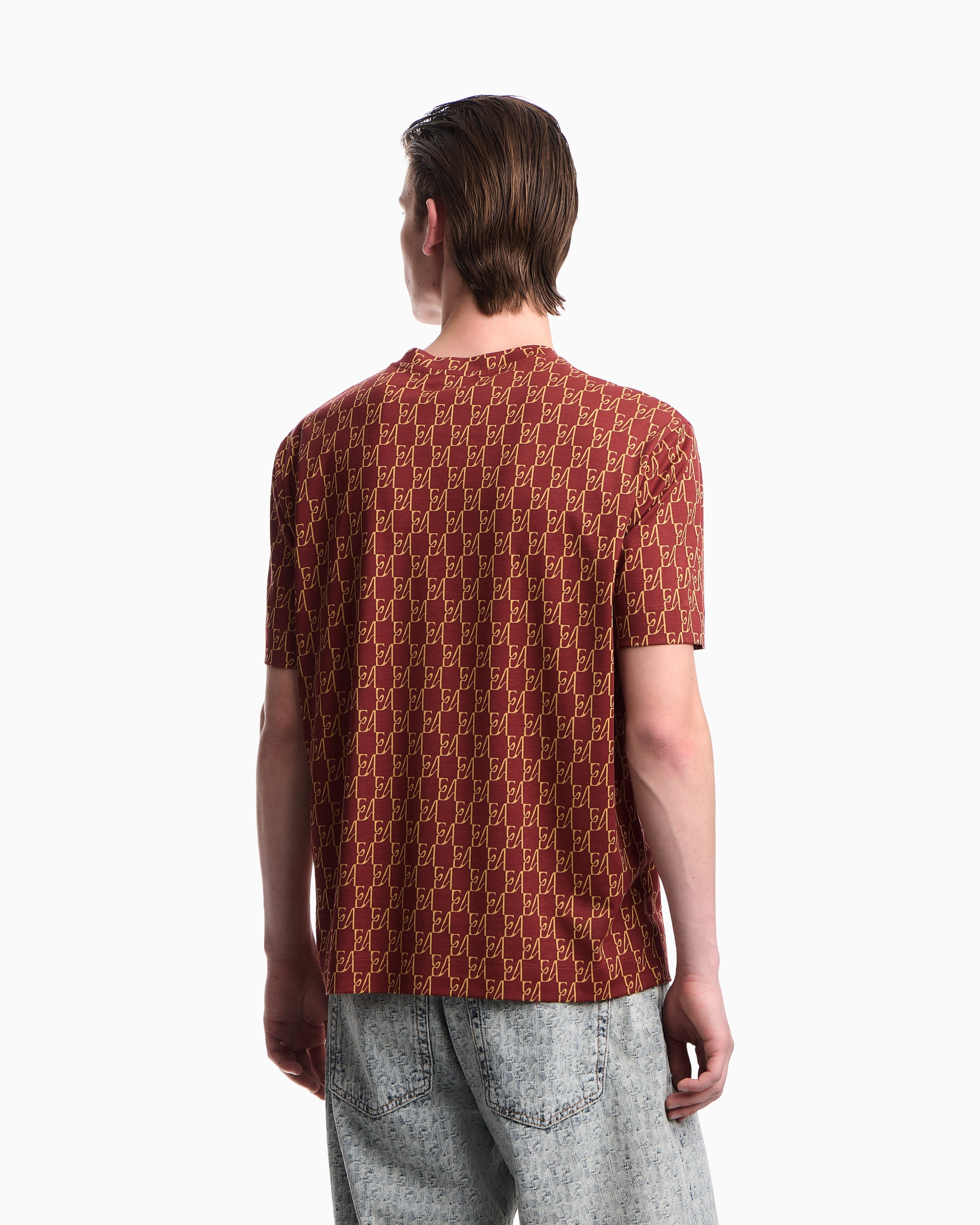 Emporio Armani Emporıo Armani Erkek Pamuklu Jarse Kumaş Normal Kesim Logo İmzalı Kısa Kollu Kırmızı T-Shirt EM006812 AF10017-F5094