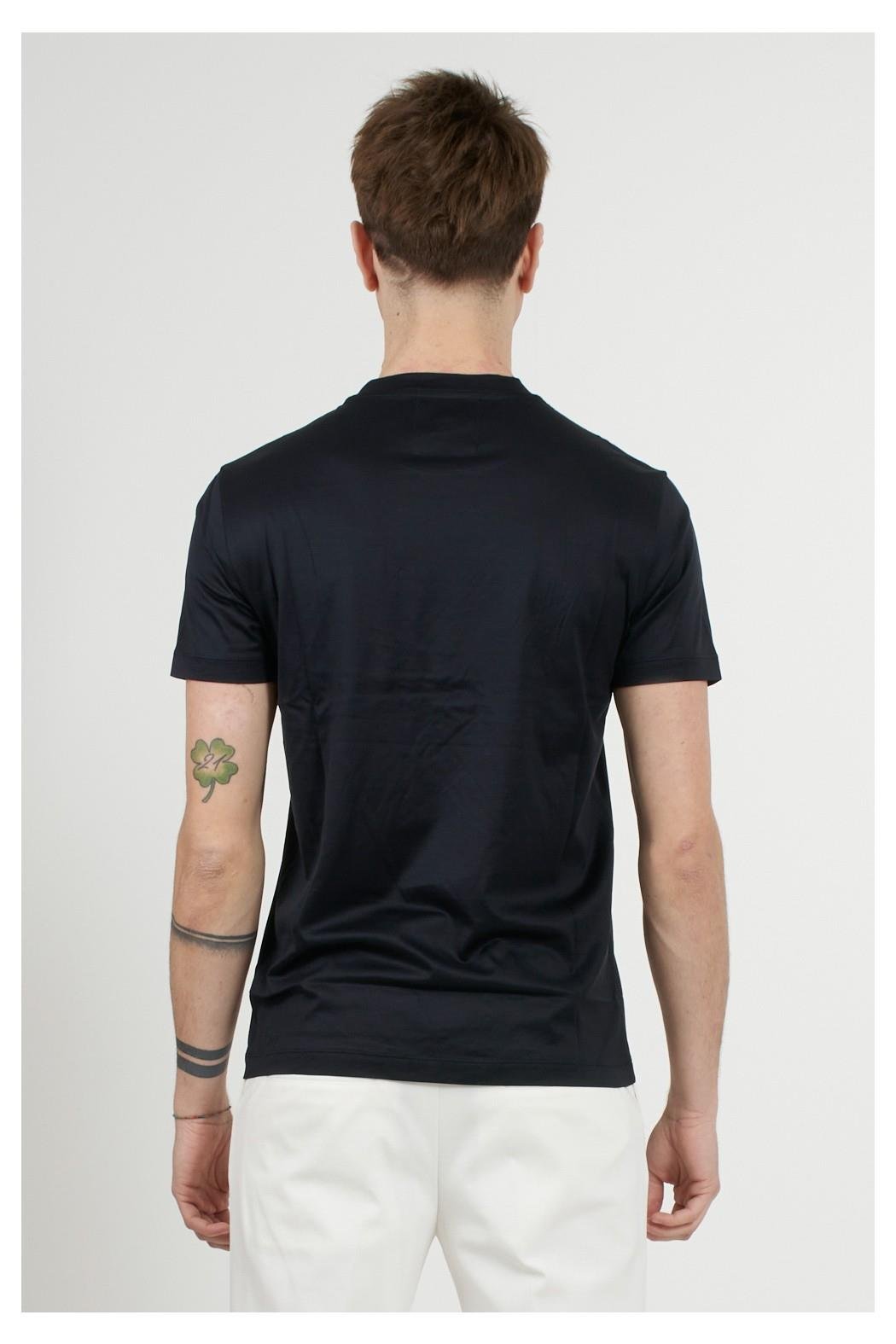 Emporio Armani Emporıo Armani Erkek Pamuklu Jersey Kumaş Marka Logolu Mavi T-Shirt 8N1TE8 1JUVZ-0920