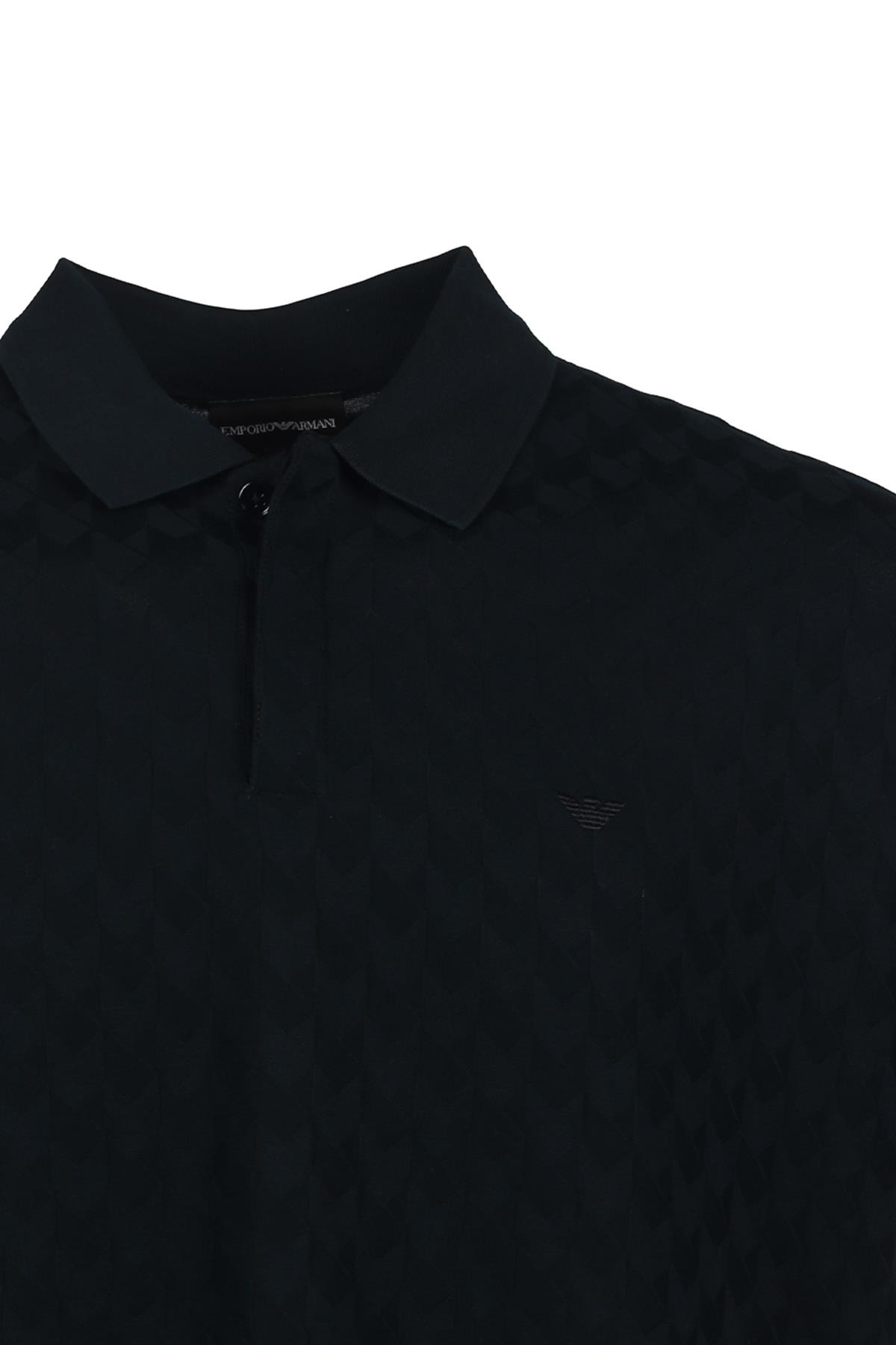 Emporio Armani Emporıo Armani Erkek Polo Yaka Düğme Kapamalı Kısa Kollu Siyah Polo Yaka T-Shirt 6R1F7Q 1J7KZ-0922