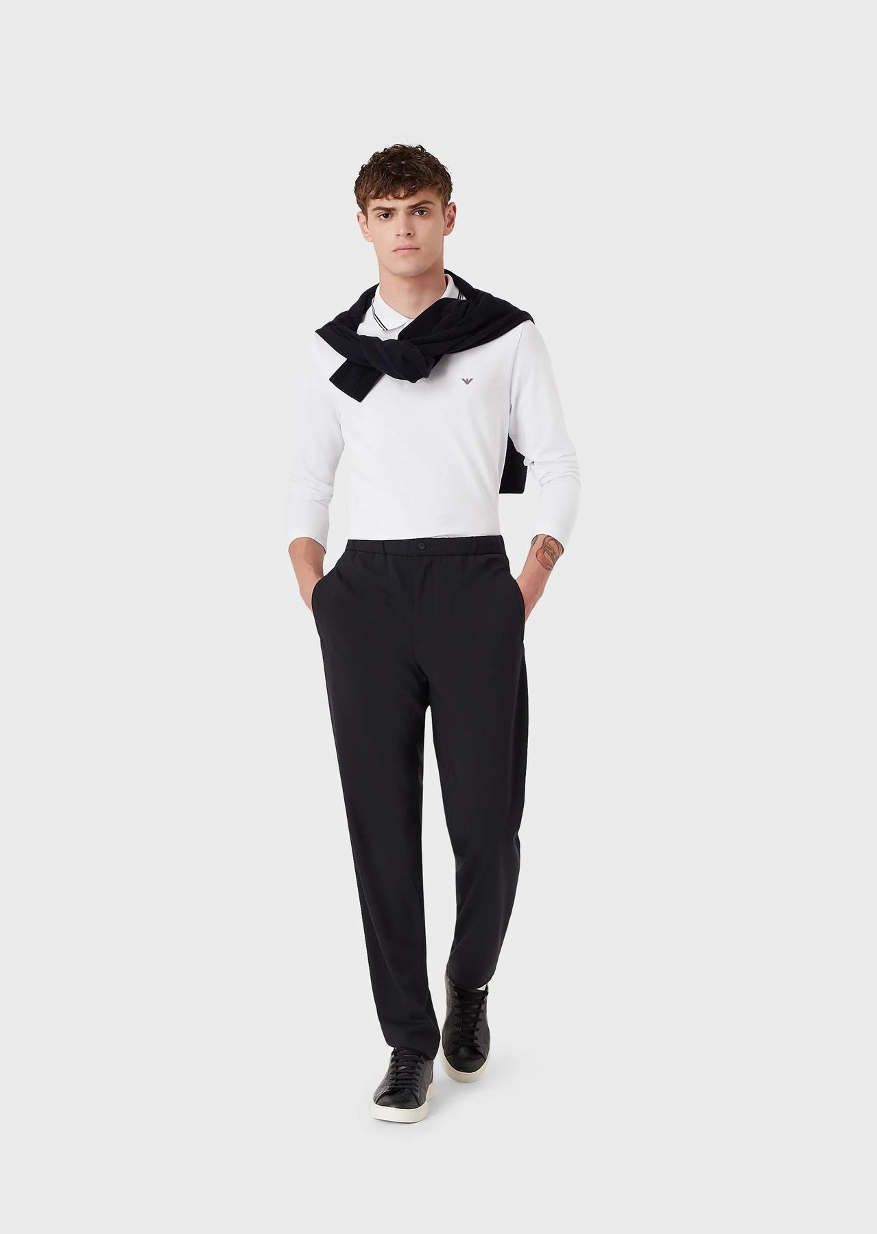 Emporio Armani Emporıo Armani Erkek Polo Yaka Uzun Kollu Pamuklu Rahat Kesim 0100 Polo Yaka T-Shirt 8N1FB5 1JPTZ-0100