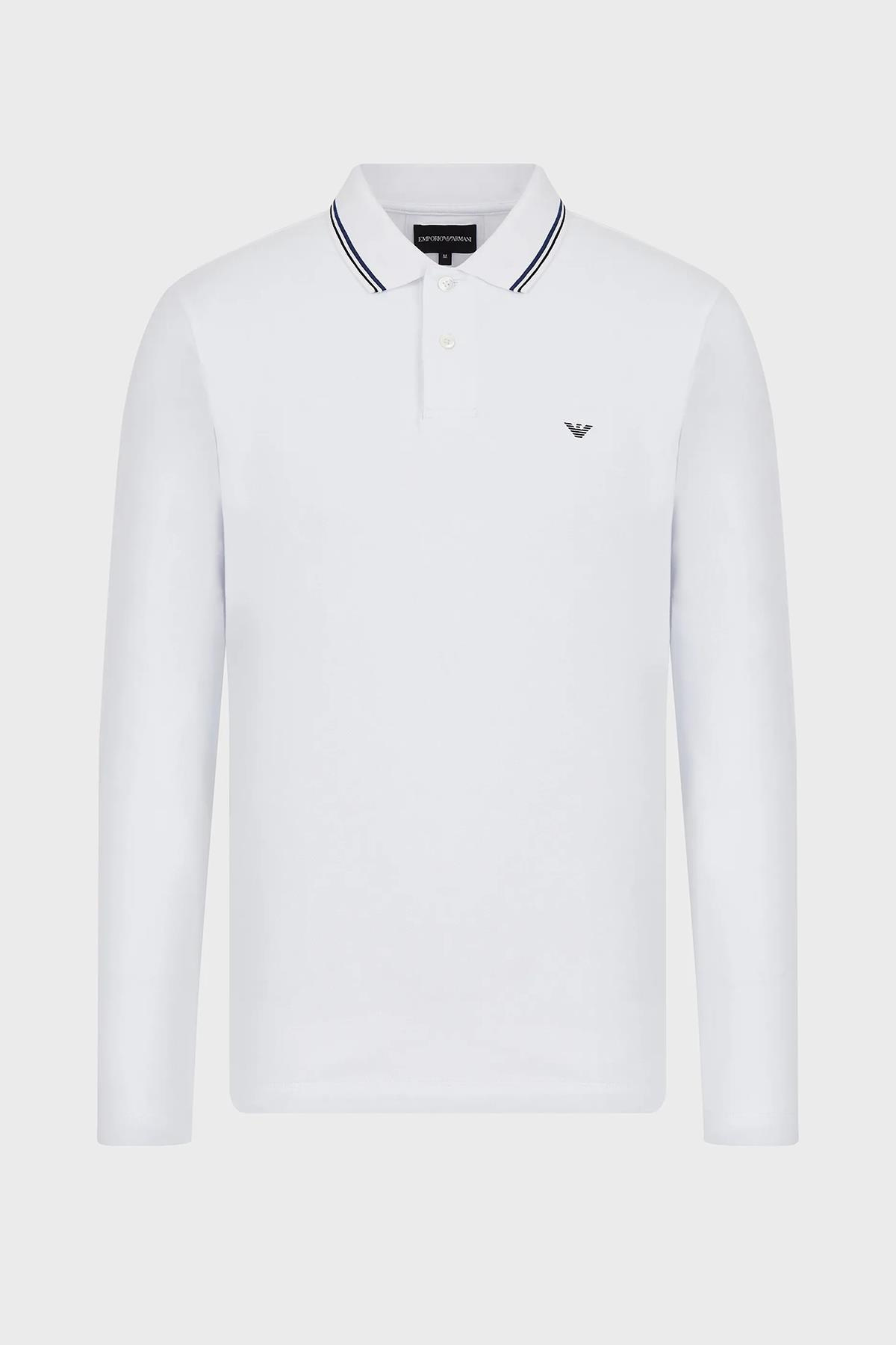 Emporio Armani Emporıo Armani Erkek Polo Yaka Uzun Kollu Pamuklu Rahat Kesim 0100 Polo Yaka T-Shirt 8N1FB5 1JPTZ-0100