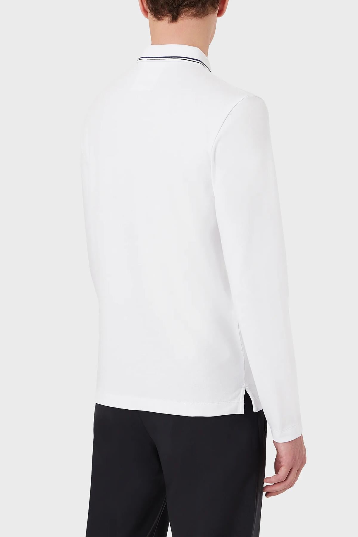 Emporio Armani Emporıo Armani Erkek Polo Yaka Uzun Kollu Pamuklu Rahat Kesim 0100 Polo Yaka T-Shirt 8N1FB5 1JPTZ-0100