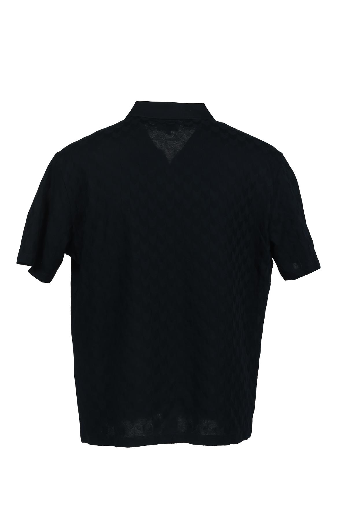 Emporio Armani Emporıo Armani Erkek Polo Yaka Düğme Kapamalı Kısa Kollu Siyah Polo Yaka T-Shirt 6R1F7Q 1J7KZ-0922
