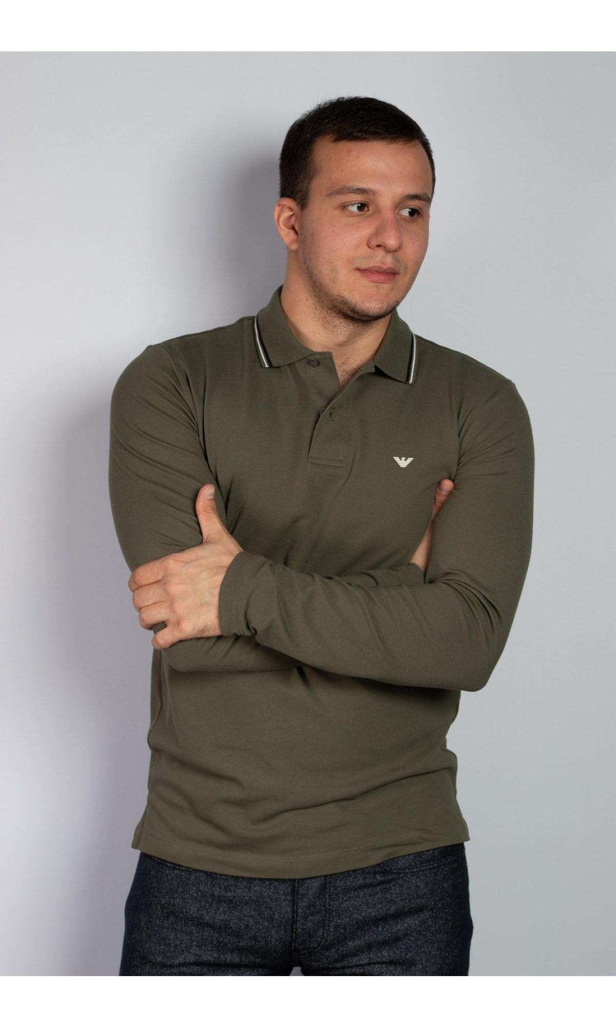 Emporio Armani Emporıo Armani Erkek Polo Yaka Uzun Kollu Pamuklu Rahat Kesim Yeşil Polo Yaka T-Shirt 8N1FB5 1JPTZ-0645