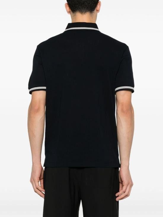 EMPORIO ARMANI Emporıo Armani Erkek Polo Yaka Kısa Kollu Düğmeli Yaka ve Kol Uçları Şerit Detaylı Lacivert1 Polo Yaka T-Shirt EM000852 AF12955-FB274