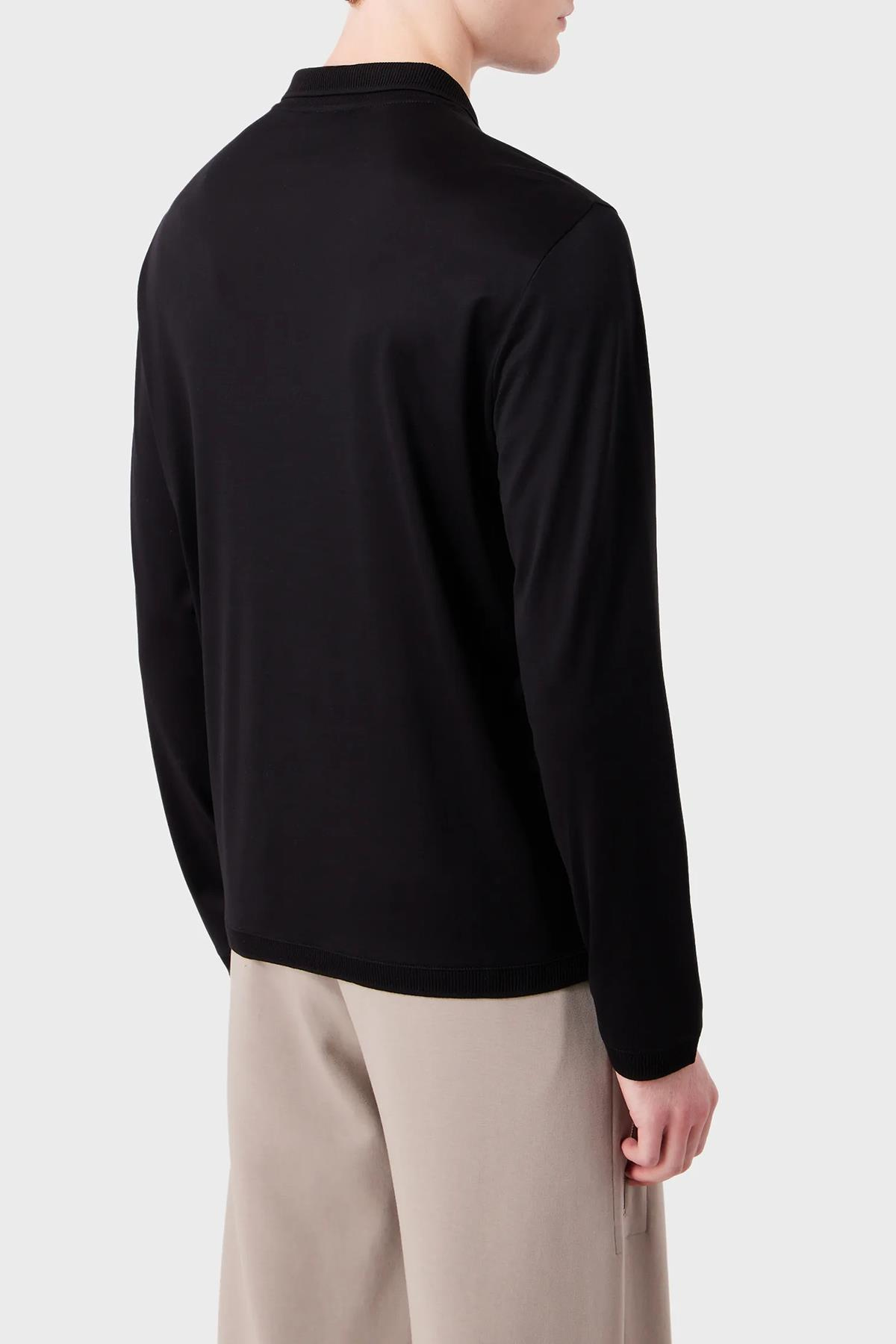Emporio Armani Emporıo Armani Erkek Polo Yaka Düğme Kapamalı Kısa Kollu Siyah Polo Yaka T-Shirt 6R1F85 1JUVZ-0999