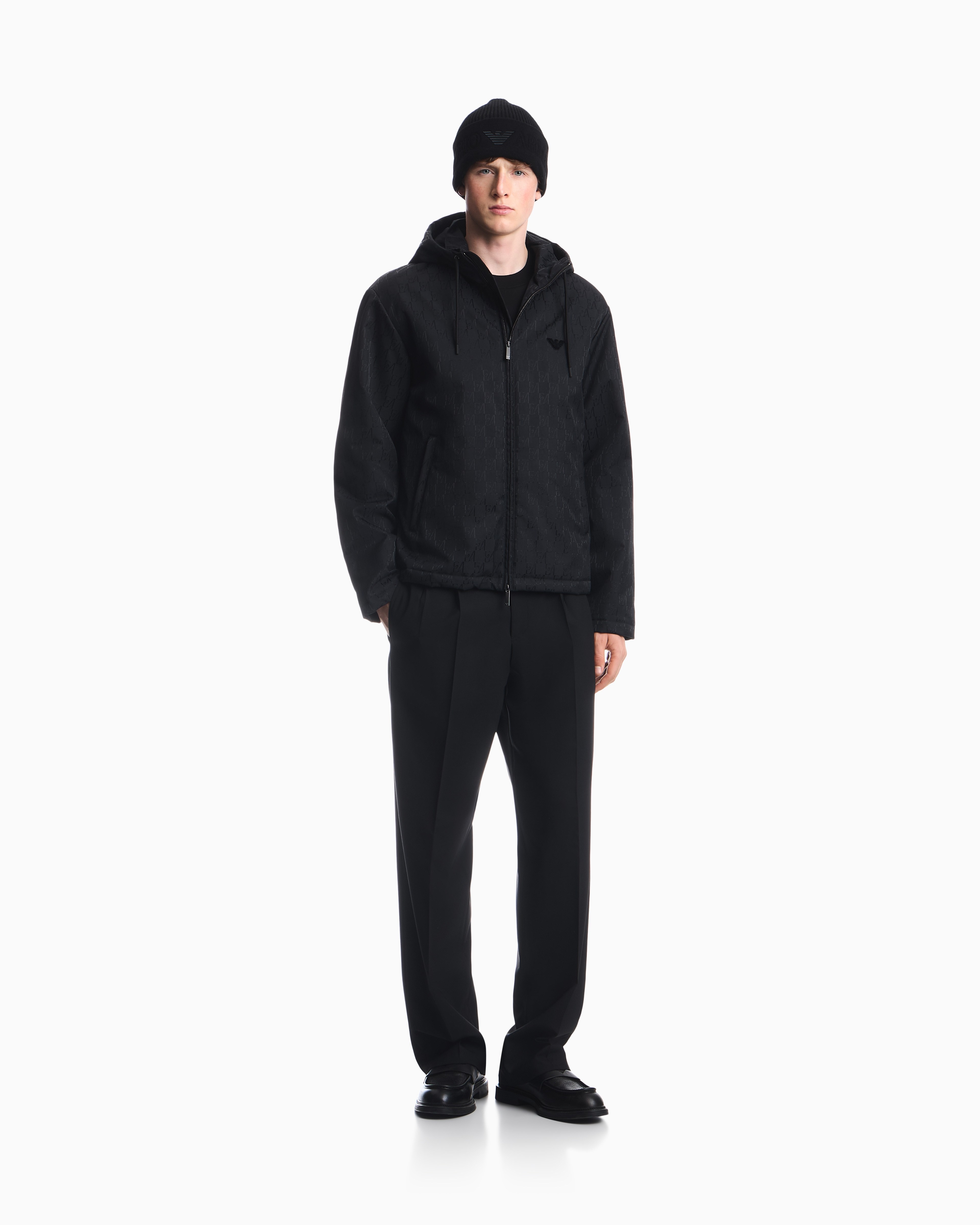 Emporio Armani Emporıo Armani Erkek Rahat Kalıp Kabartma Desenli Uzun Kollu Siyah Ceket EM006736 AF29202-FC368