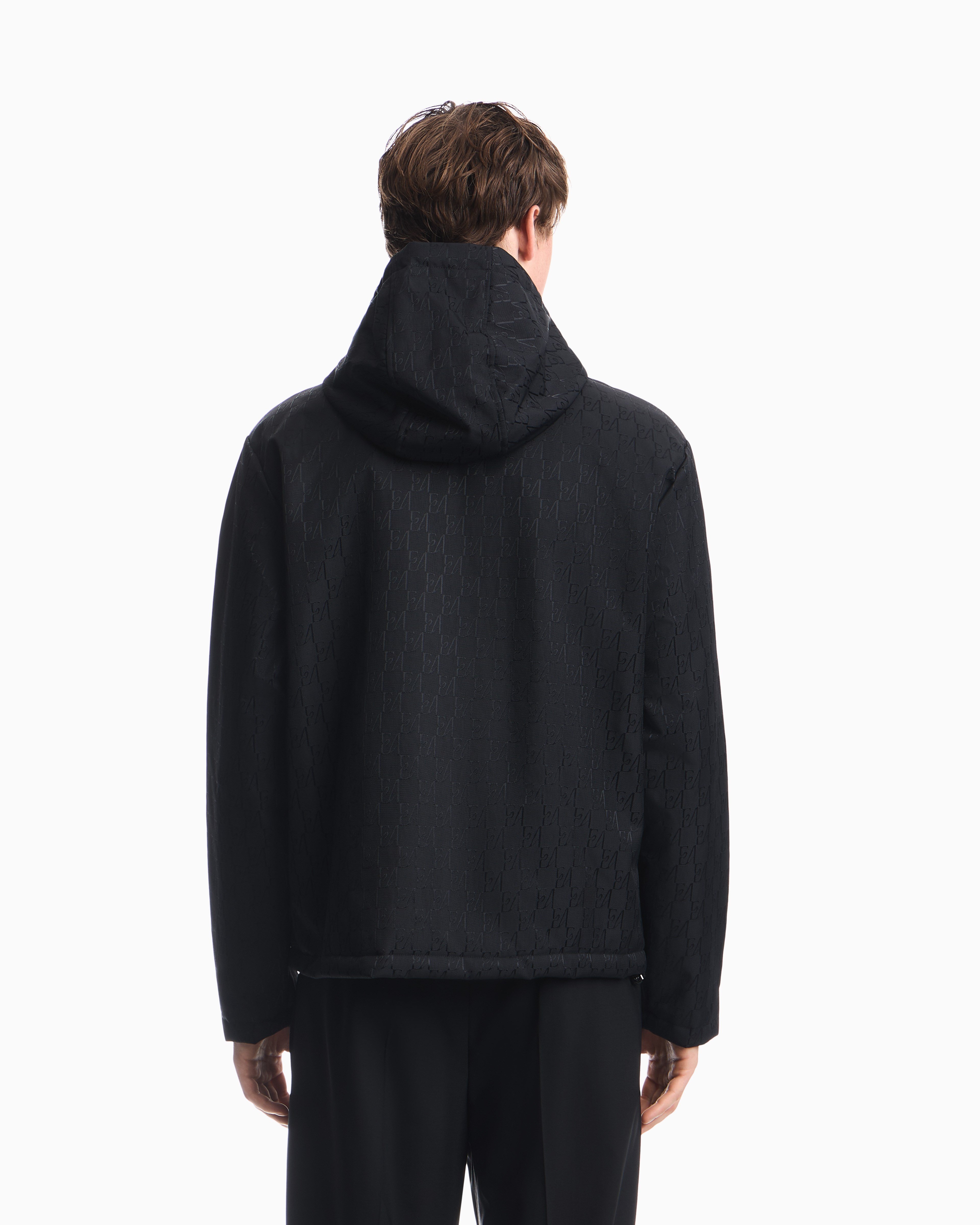 Emporio Armani Emporıo Armani Erkek Rahat Kalıp Kabartma Desenli Uzun Kollu Siyah Ceket EM006736 AF29202-FC368