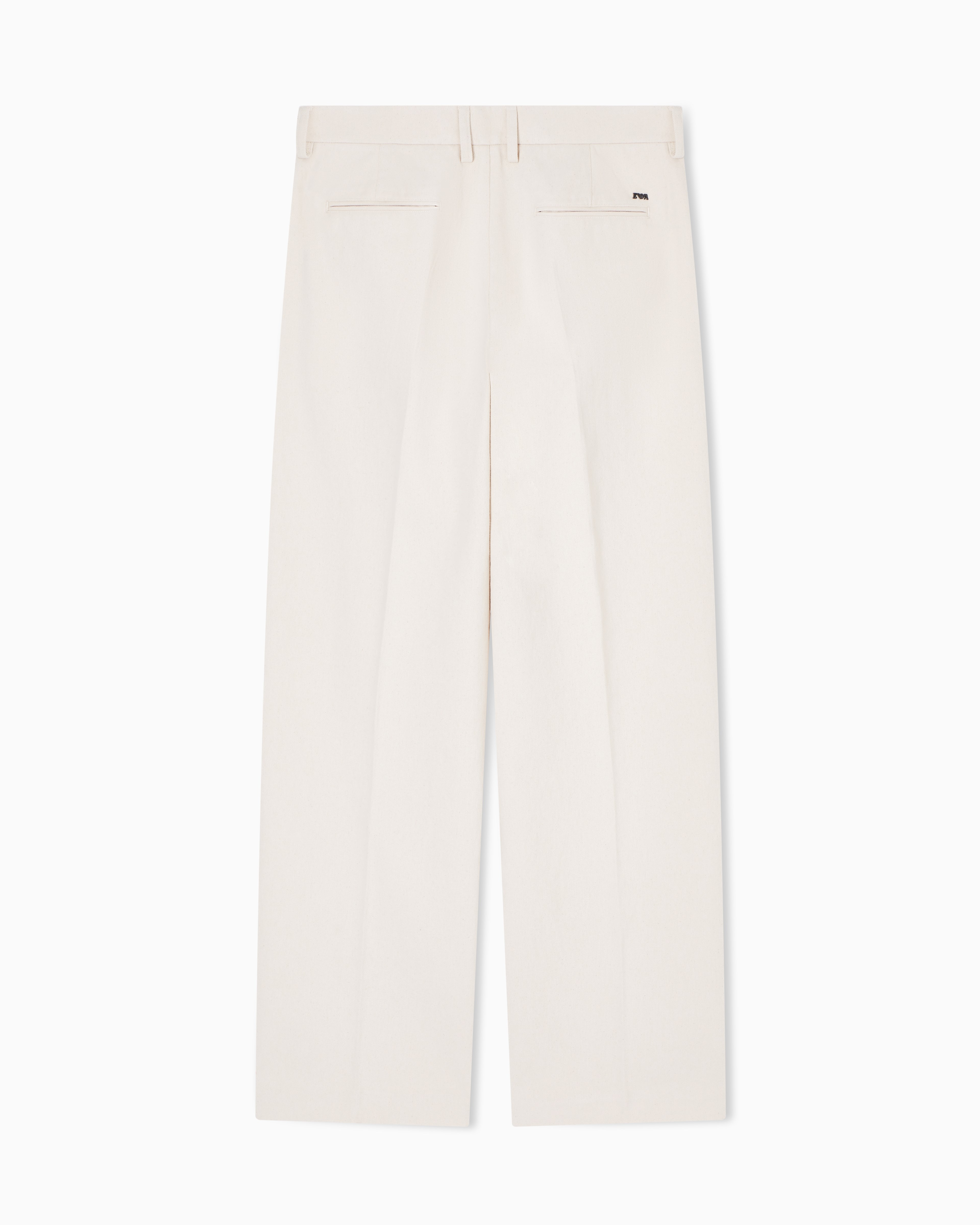 Emporio Armani Emporıo Armani Erkek Rahat Kesim Saf Pamuklu Sert Kumaş Pileli Bej Pantolon EM004900 AF12938-U1088