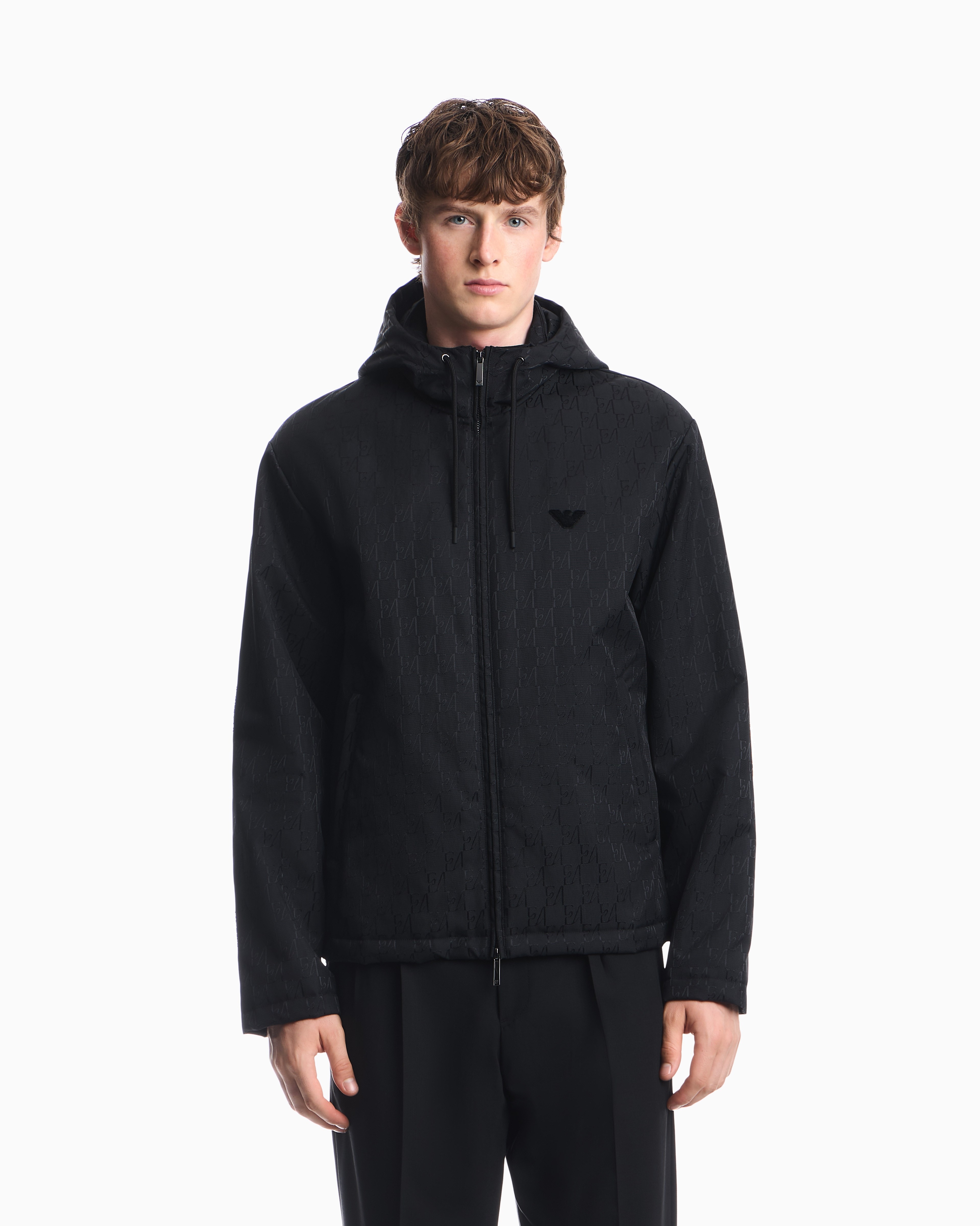 Emporio Armani Emporıo Armani Erkek Rahat Kalıp Kabartma Desenli Uzun Kollu Siyah Ceket EM006736 AF29202-FC368