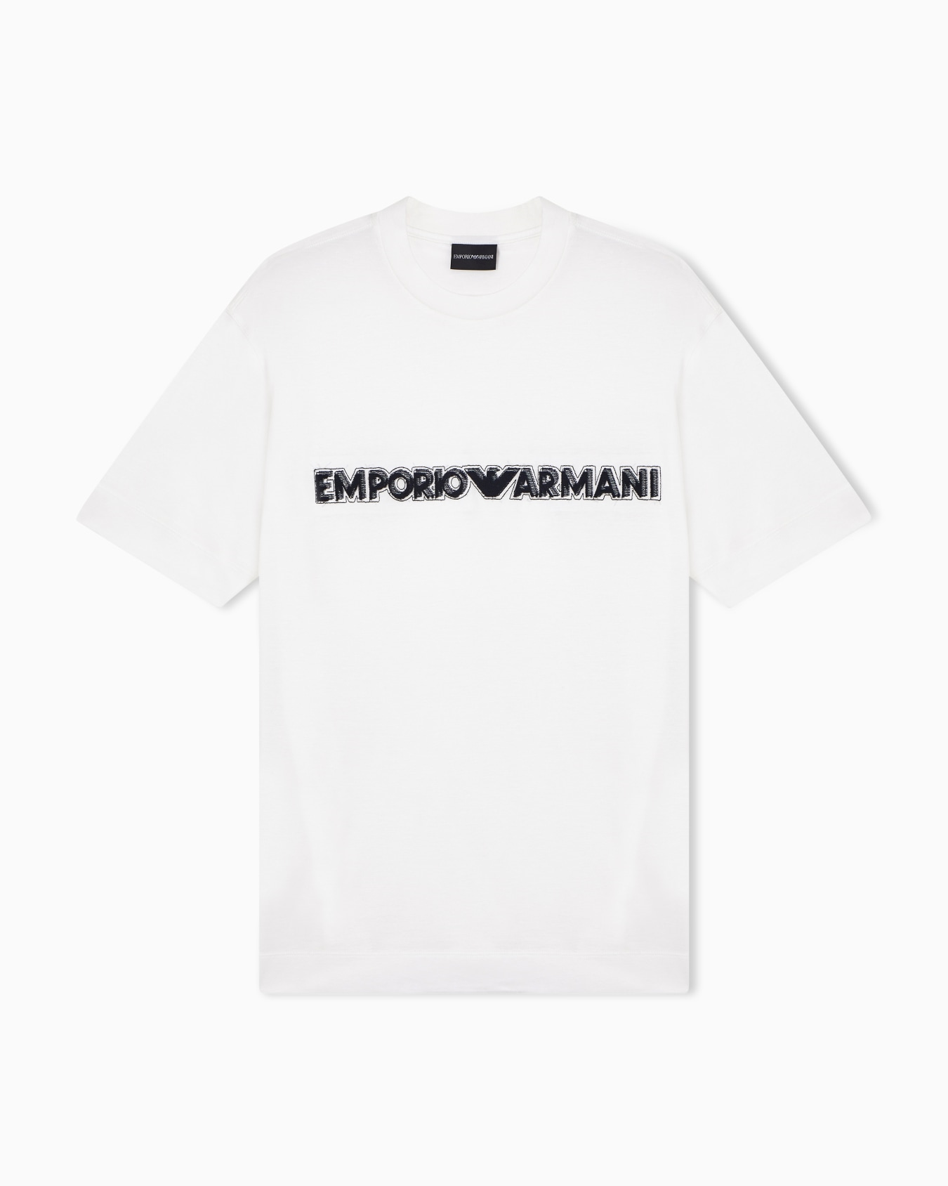 Emporio Armani Emporıo Armani Erkek Regular Fit Yumuşak Dokulu Kabartmalı Pamuklu Yuvarlak Yakalı Kısa Kollu Beyaz T-Shirt EM004520 AF13747-U0003